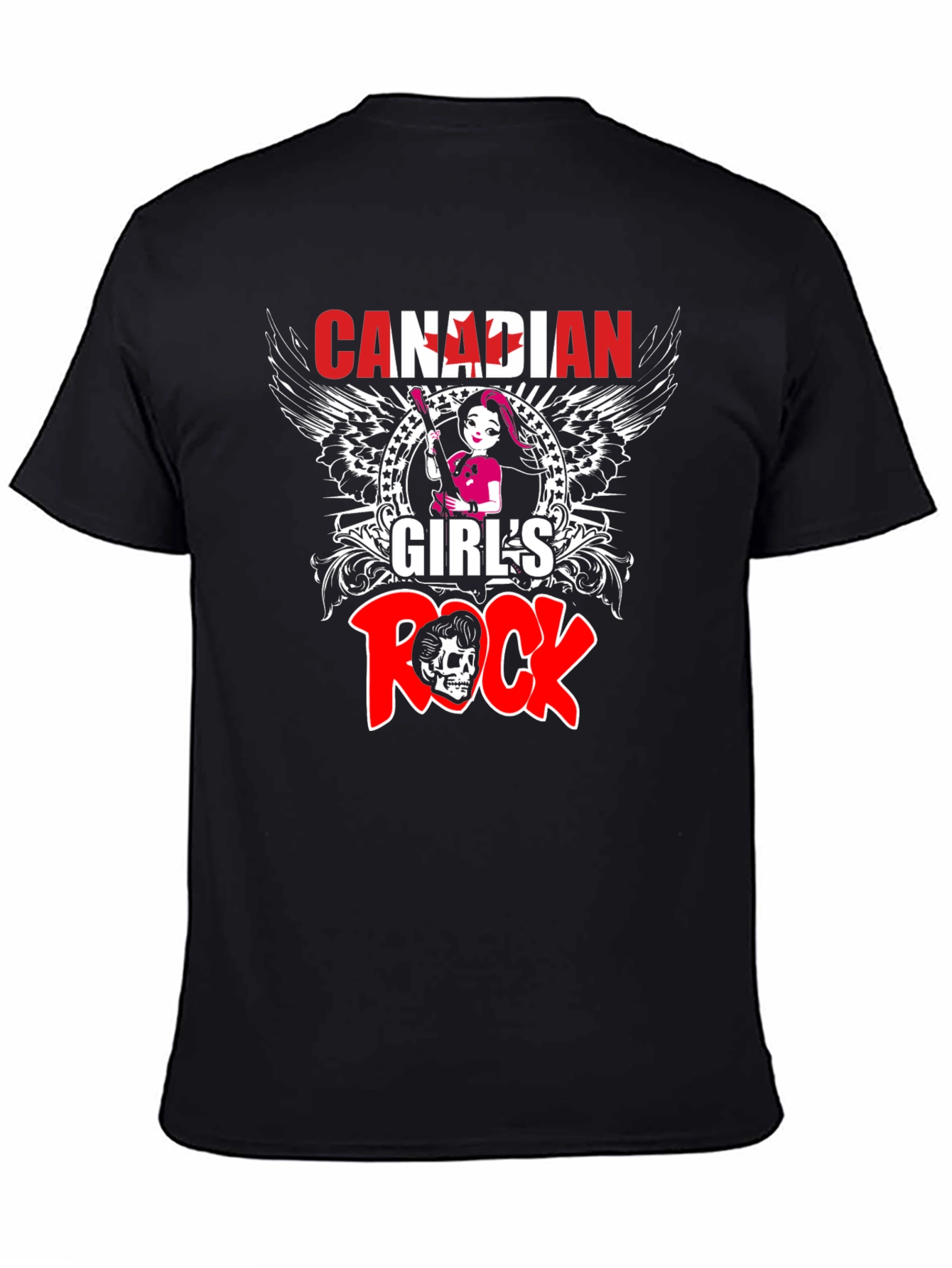 Canadian Girls Rock T-Shirt - Black Crew Neck