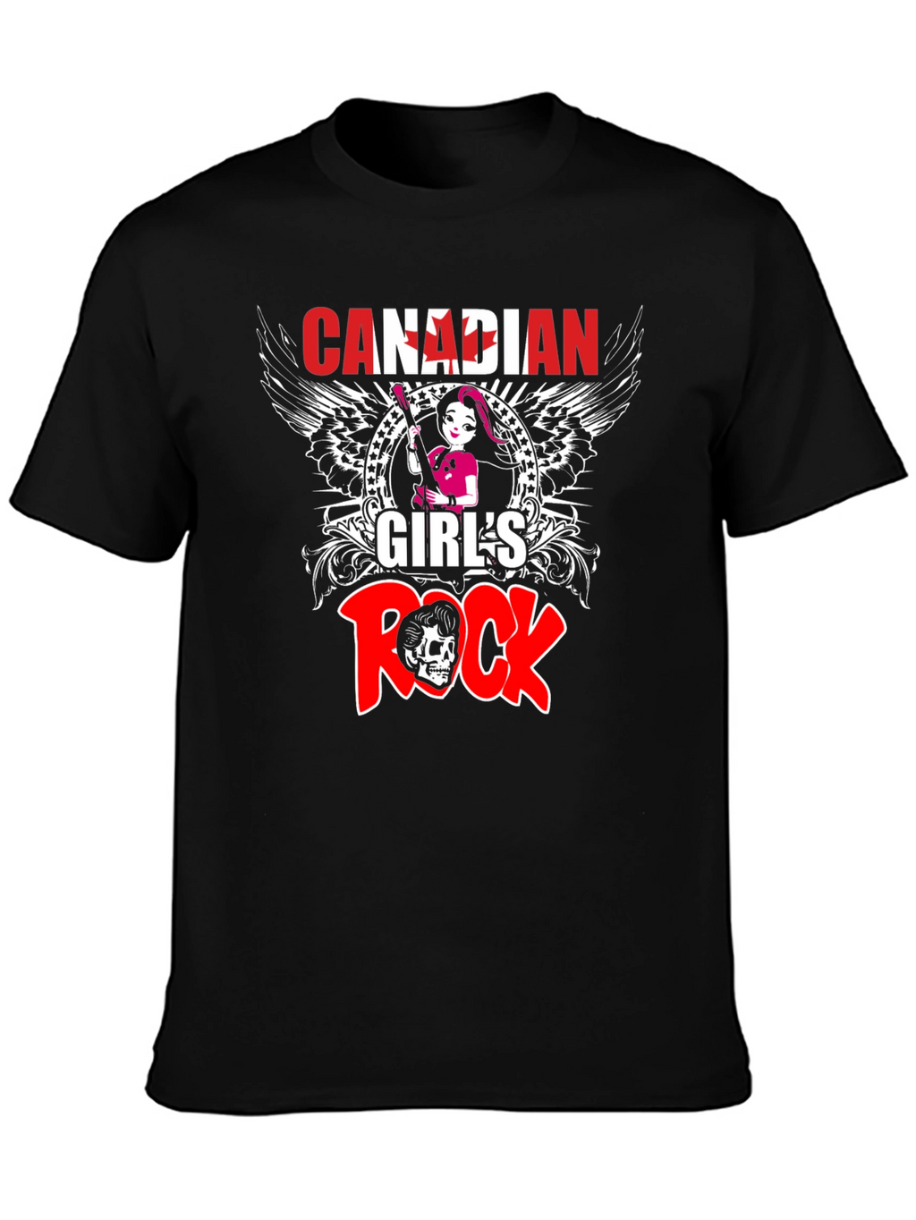 Canadian Girls Rock T-Shirt - Black Crew Neck