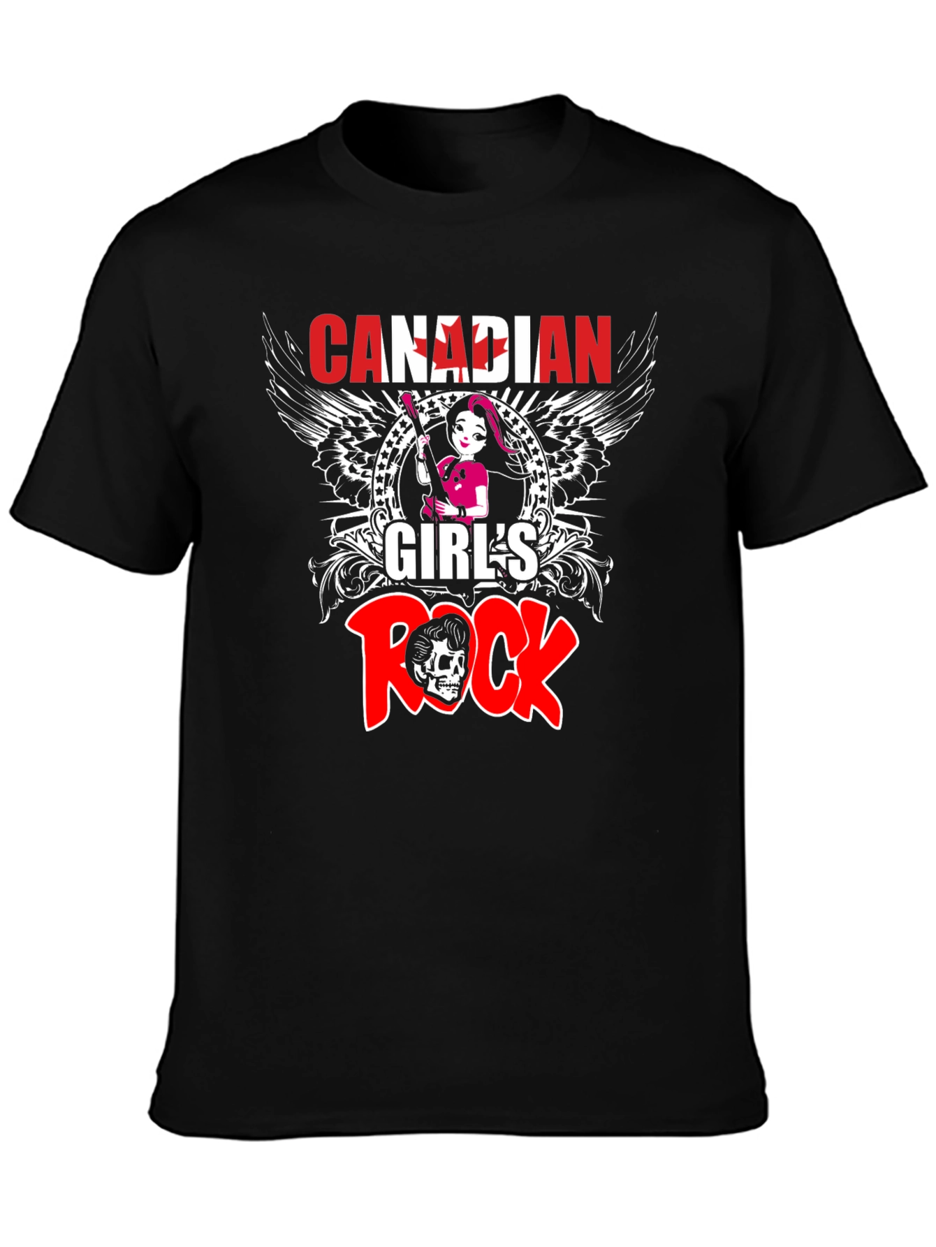 Canadian Girls Rock T-Shirt - Black Crew Neck