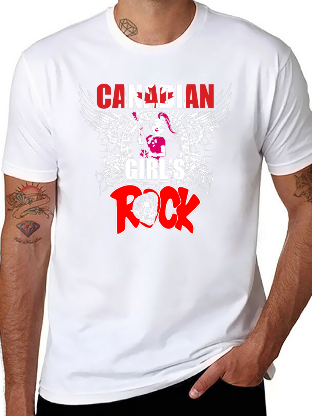 Canadian Girls Rock T-Shirt - Black Crew Neck