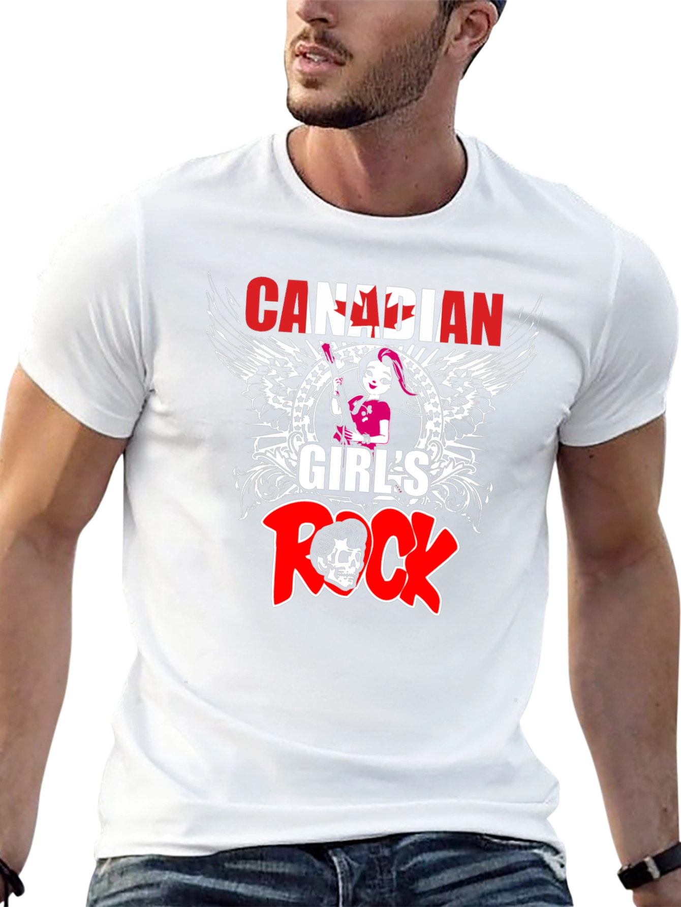 Canadian Girls Rock T-Shirt - Black Crew Neck