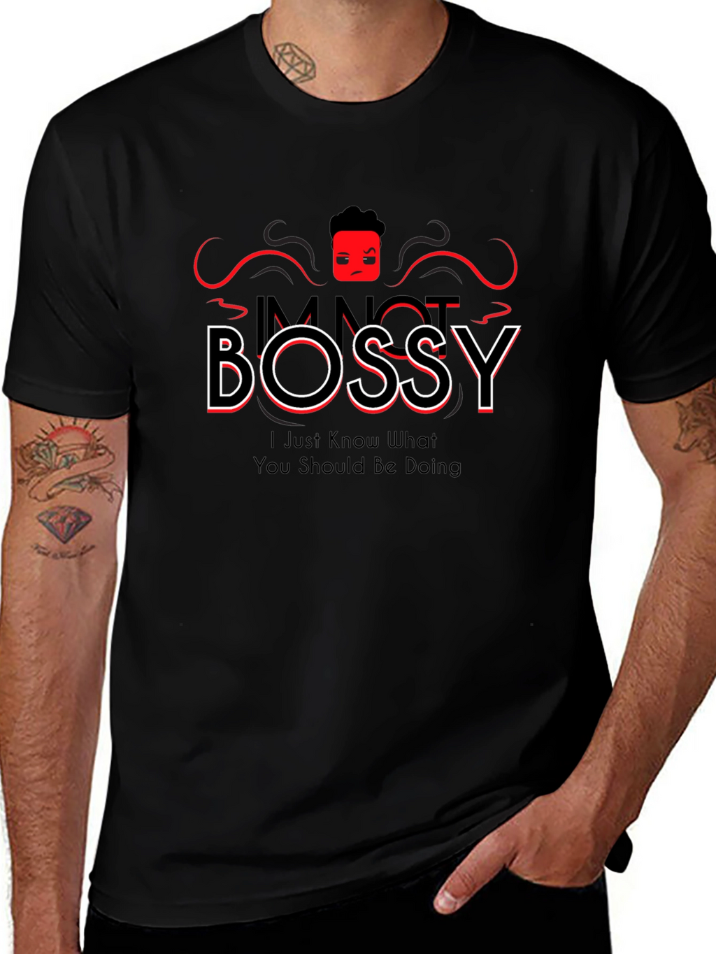 Im Not Bossy Black Graphic Tee