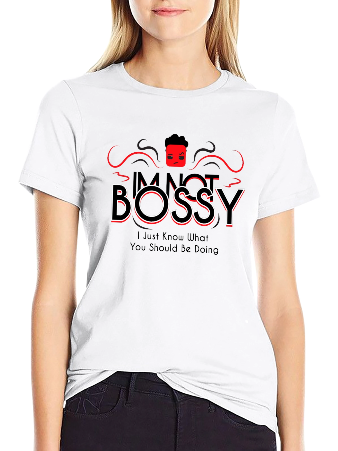 Im Not Bossy Black Graphic Tee
