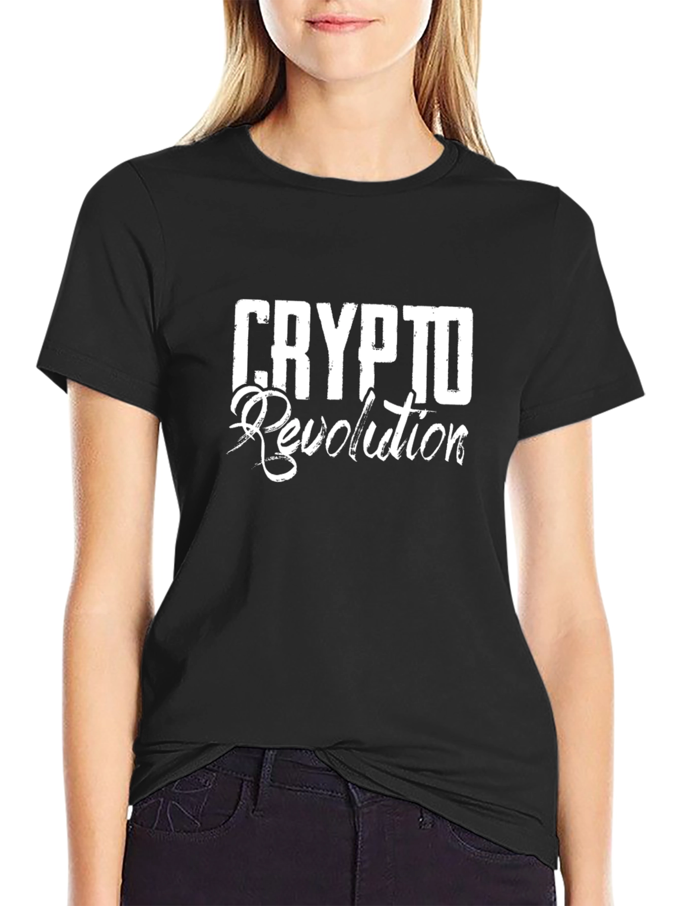 Crypto Revolution Black Graphic T-Shirt