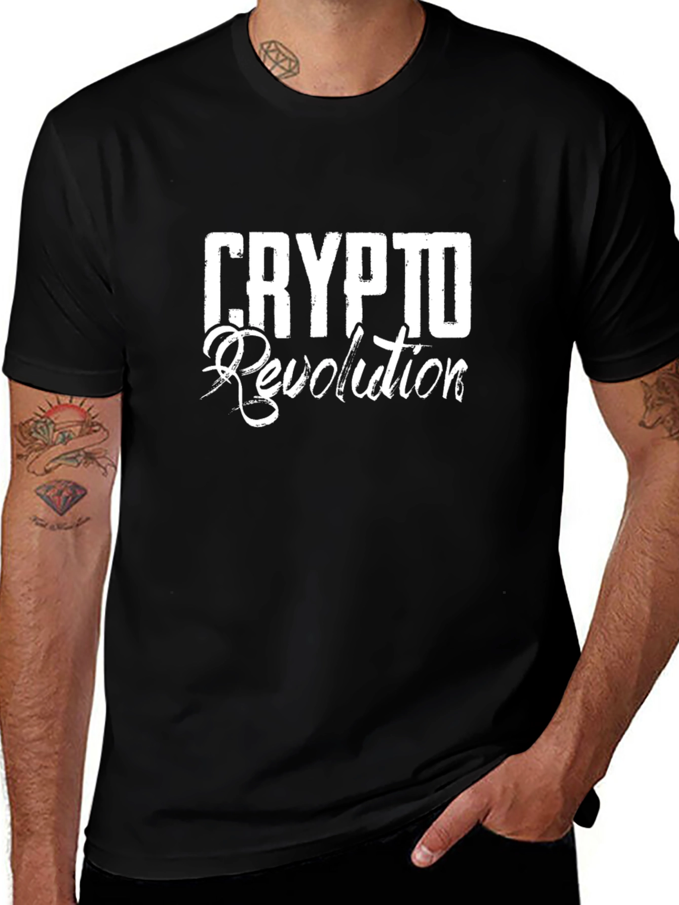 Crypto Revolution Black Graphic T-Shirt