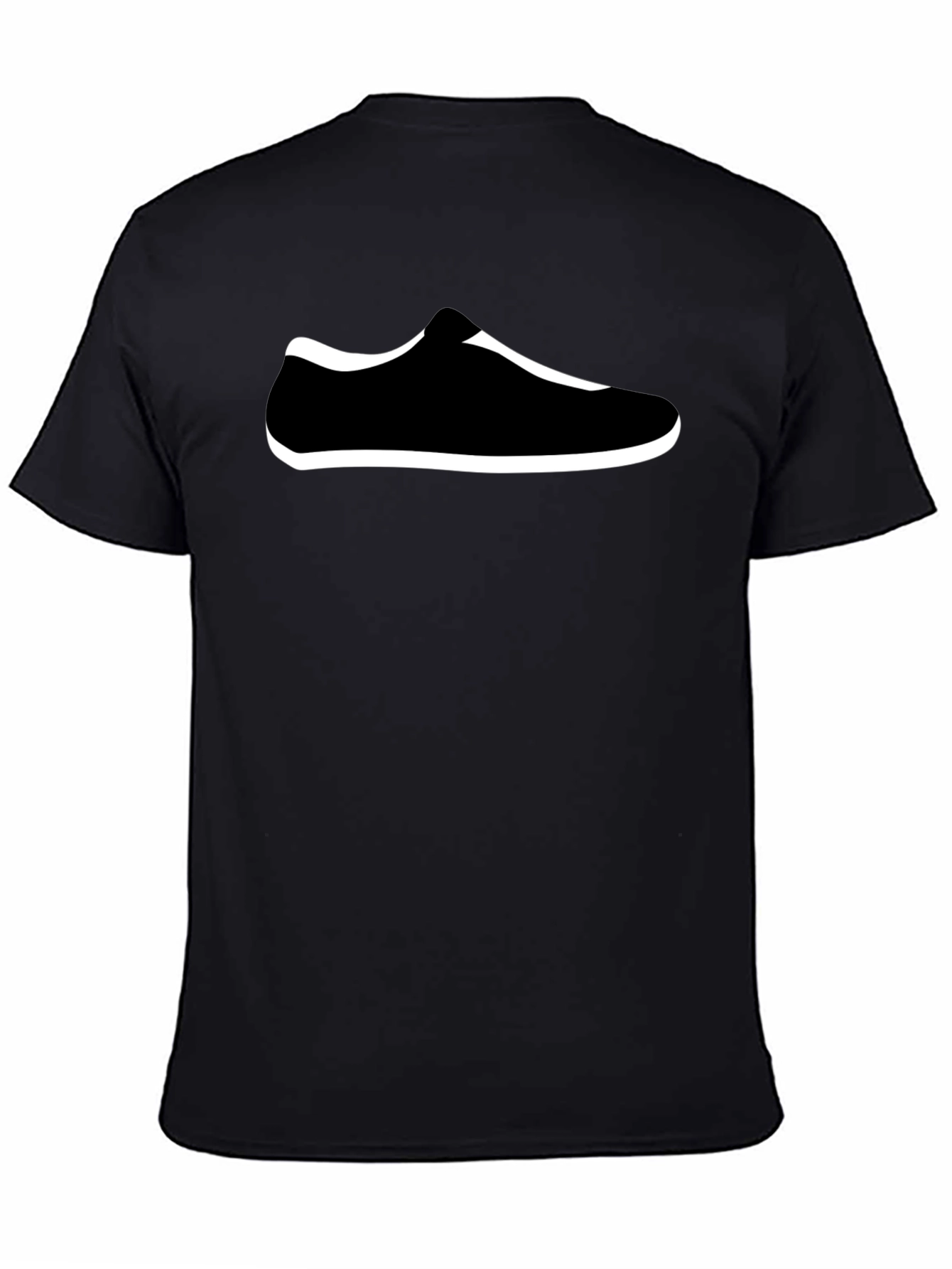 Black T-Shirt with Shoe Graphic