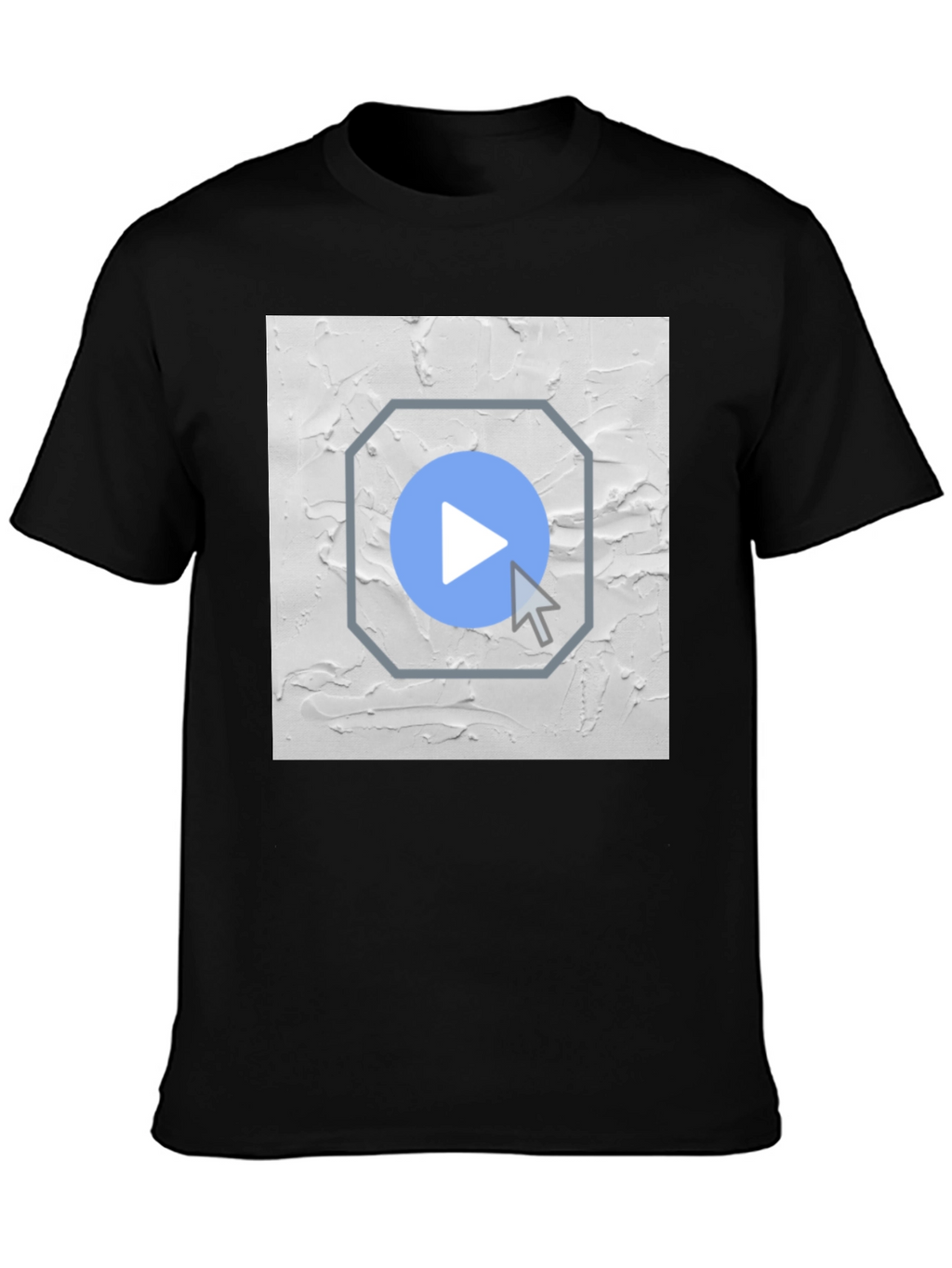 Abstract Play Button Graphic T-Shirt