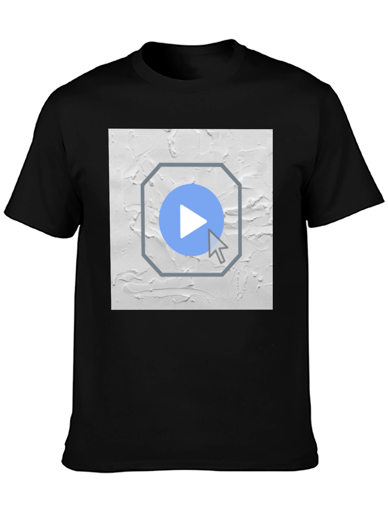Abstract Play Button Graphic T-Shirt
