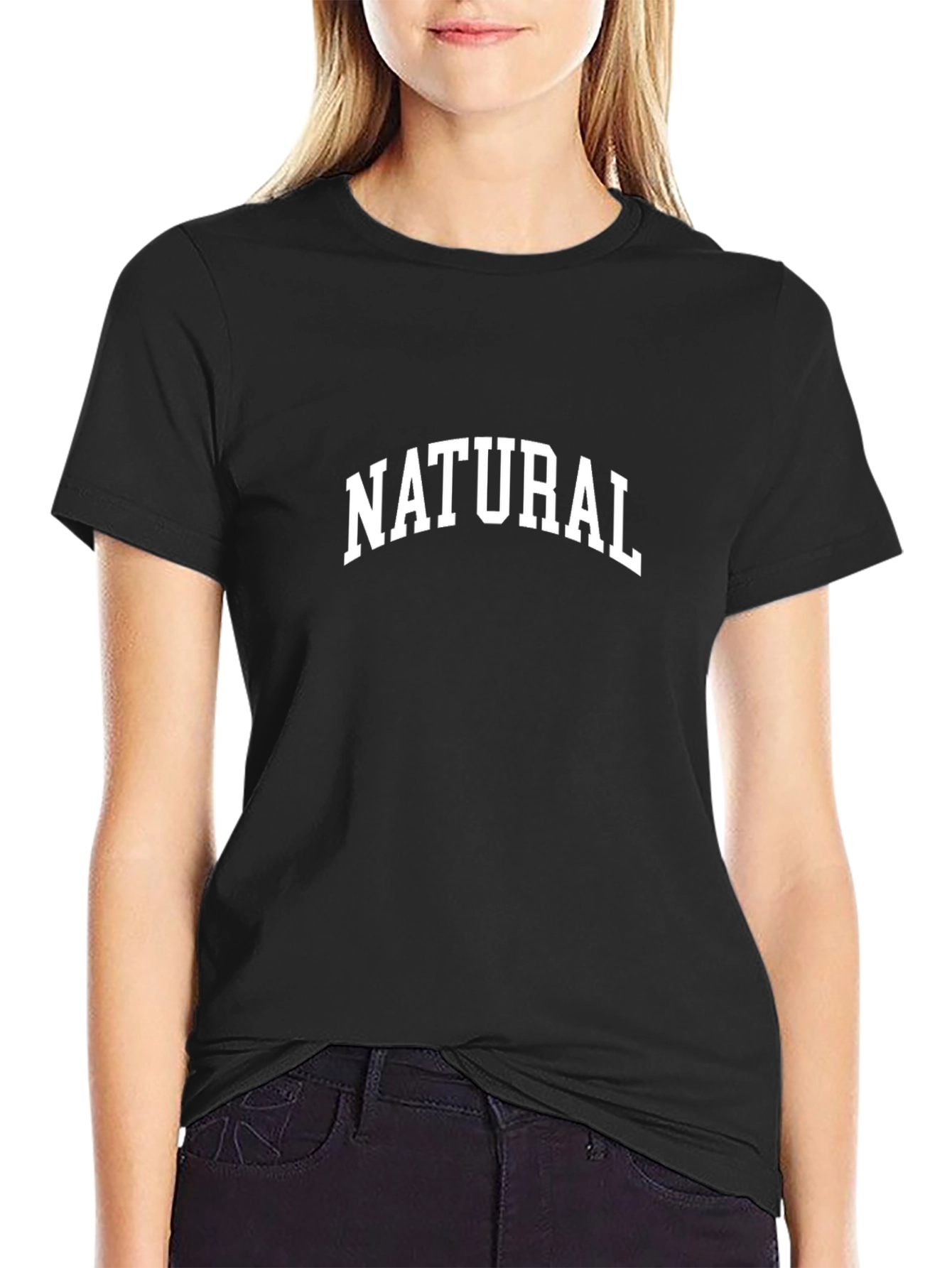 Natural Print Black T-Shirt