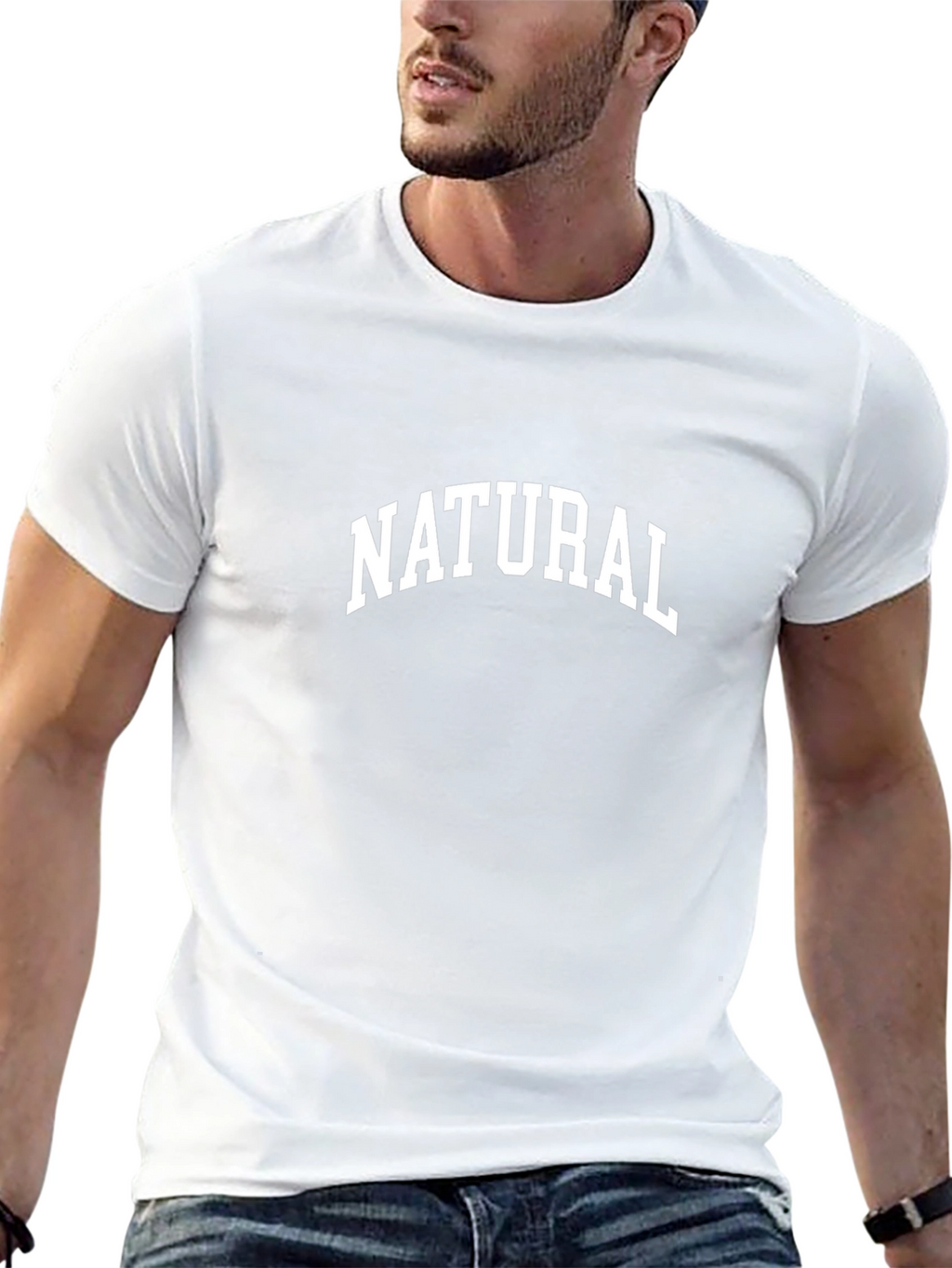 Natural Print Black T-Shirt
