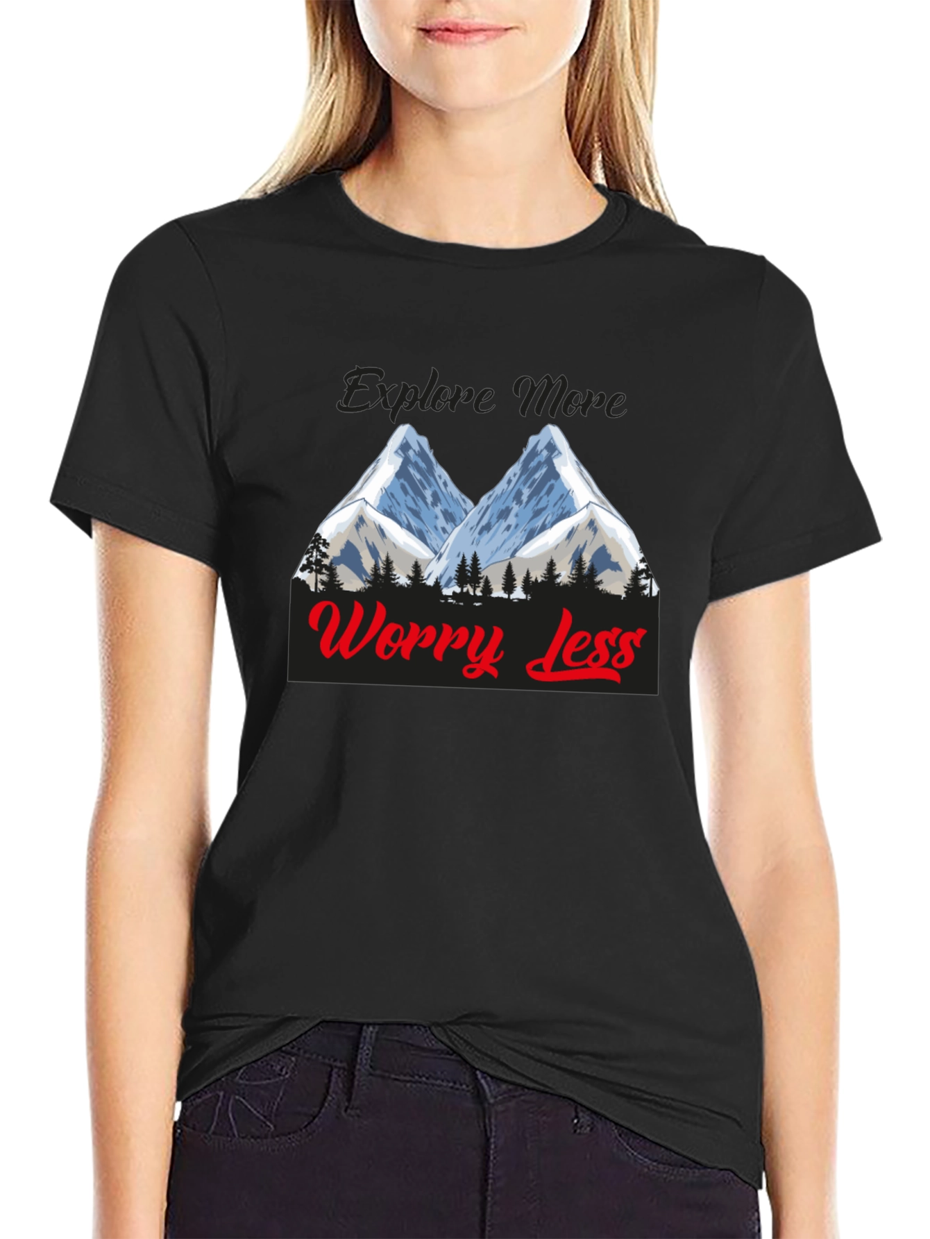 Explore More Worry Less Mountain Graphic Tee