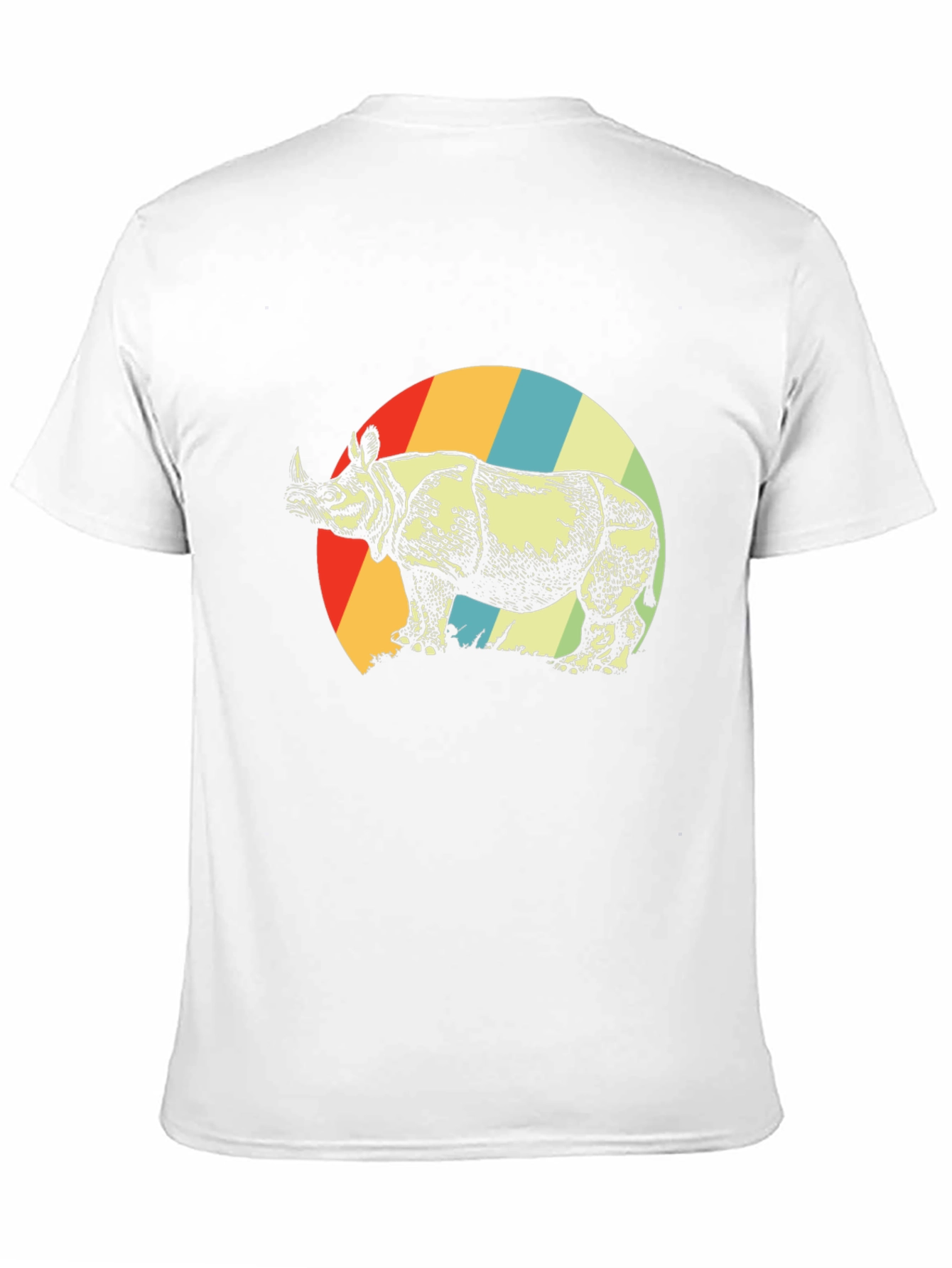 Retro Rhino Graphic Tee - Unisex Black T-Shirt
