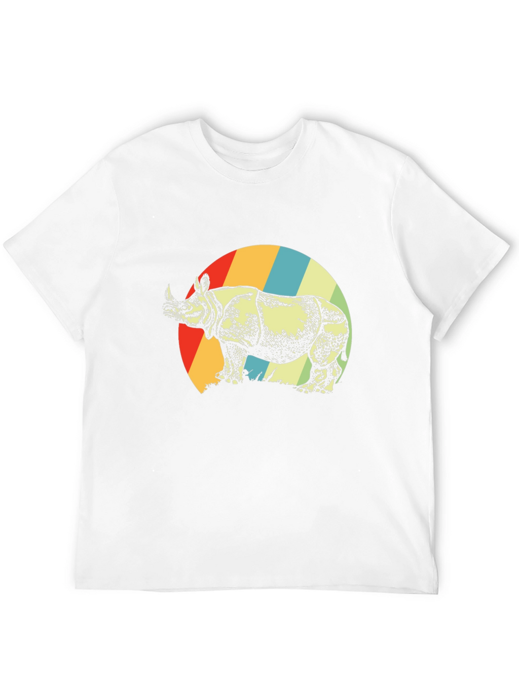 Retro Rhino Graphic Tee - Unisex Black T-Shirt