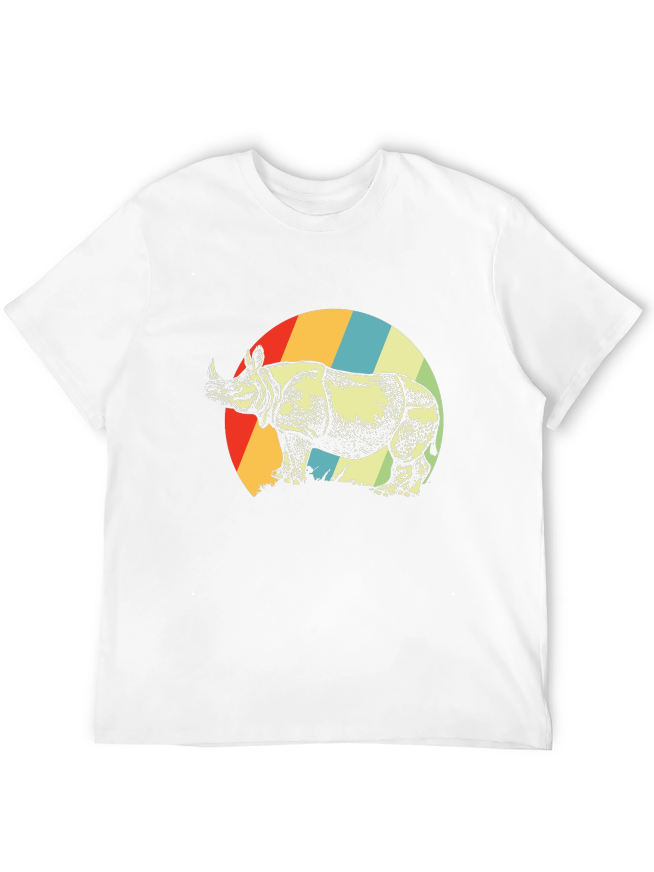 Retro Rhino Graphic Tee - Unisex Black T-Shirt