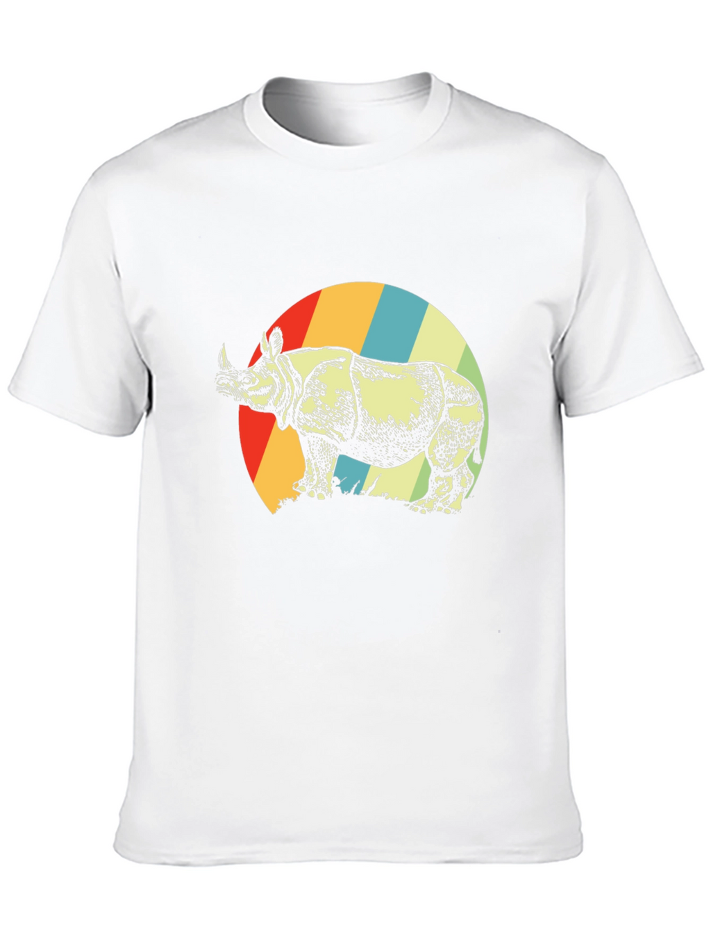 Retro Rhino Graphic Tee - Unisex Black T-Shirt