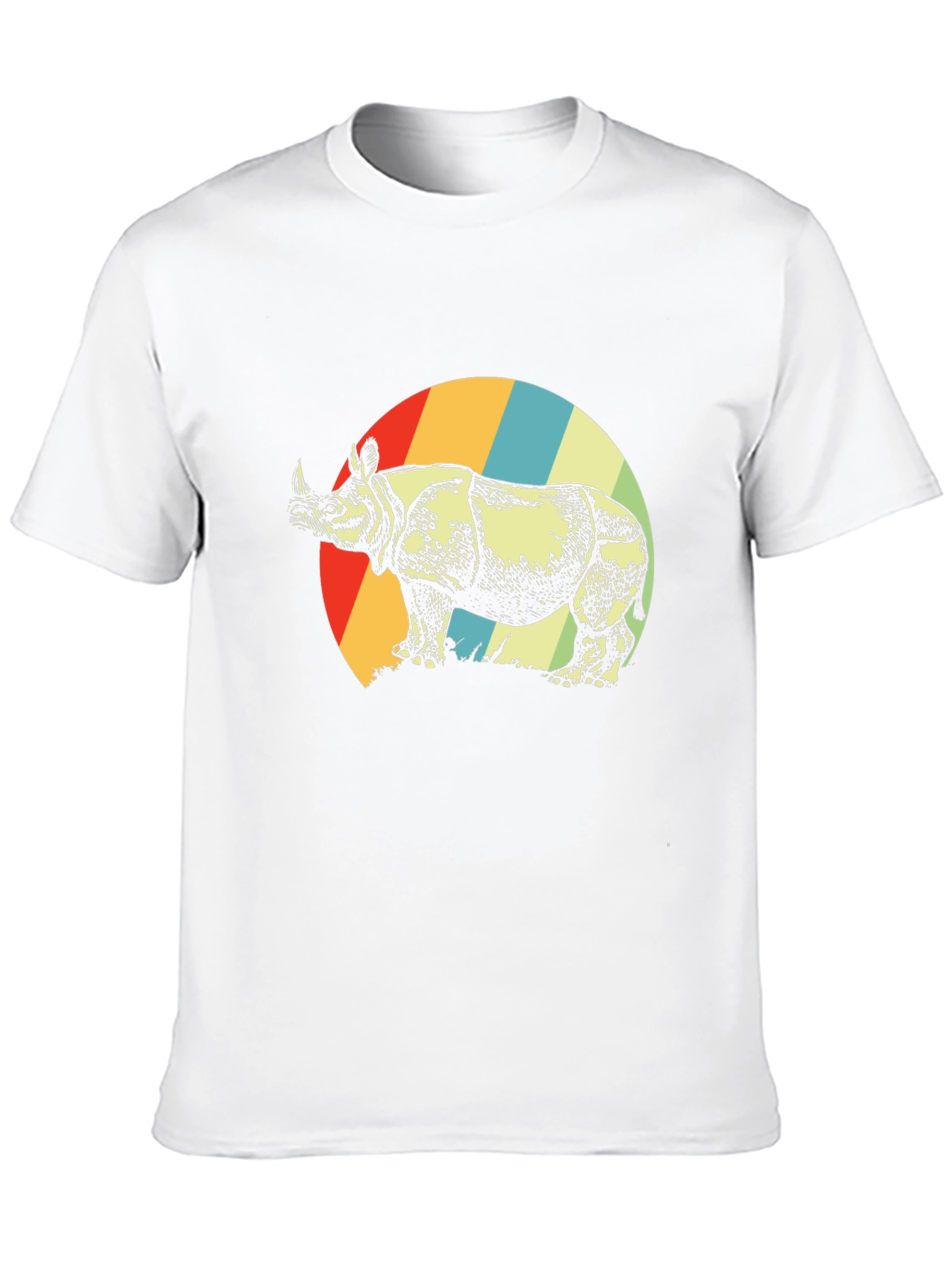 Retro Rhino Graphic Tee - Unisex Black T-Shirt