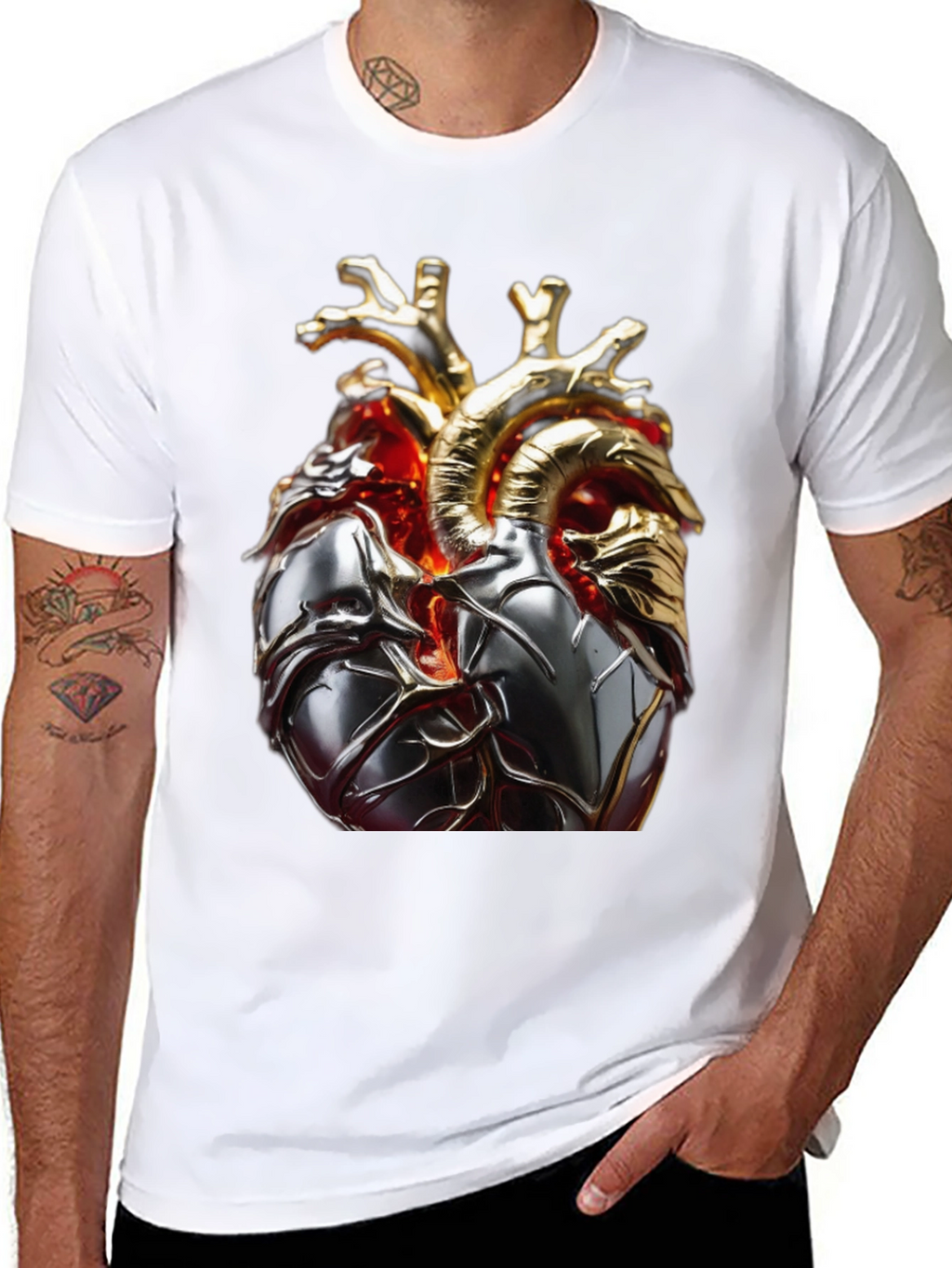 Anatomical Heart Graphic Tee - Modern Style
