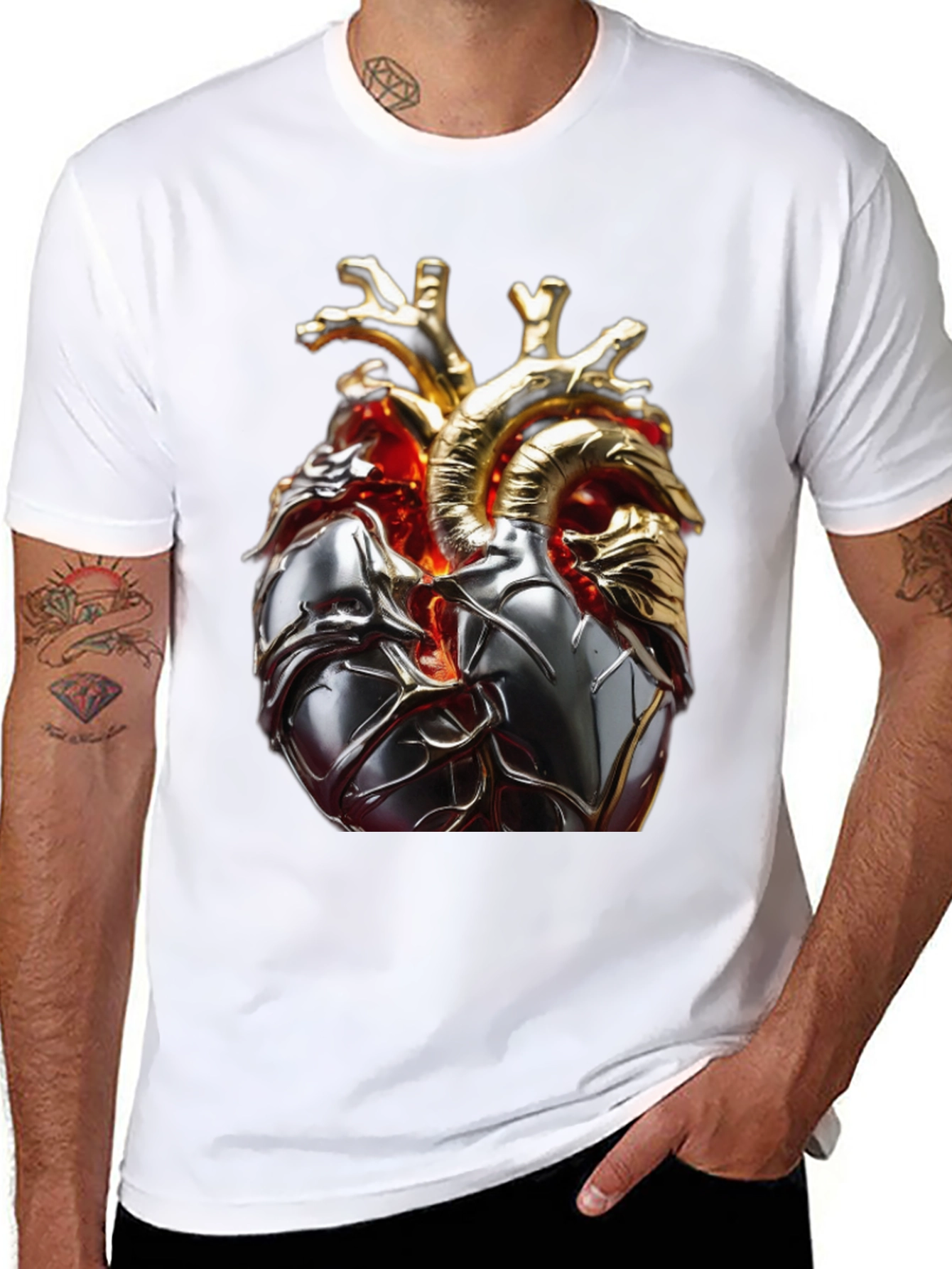 Anatomical Heart Graphic Tee - Modern Style