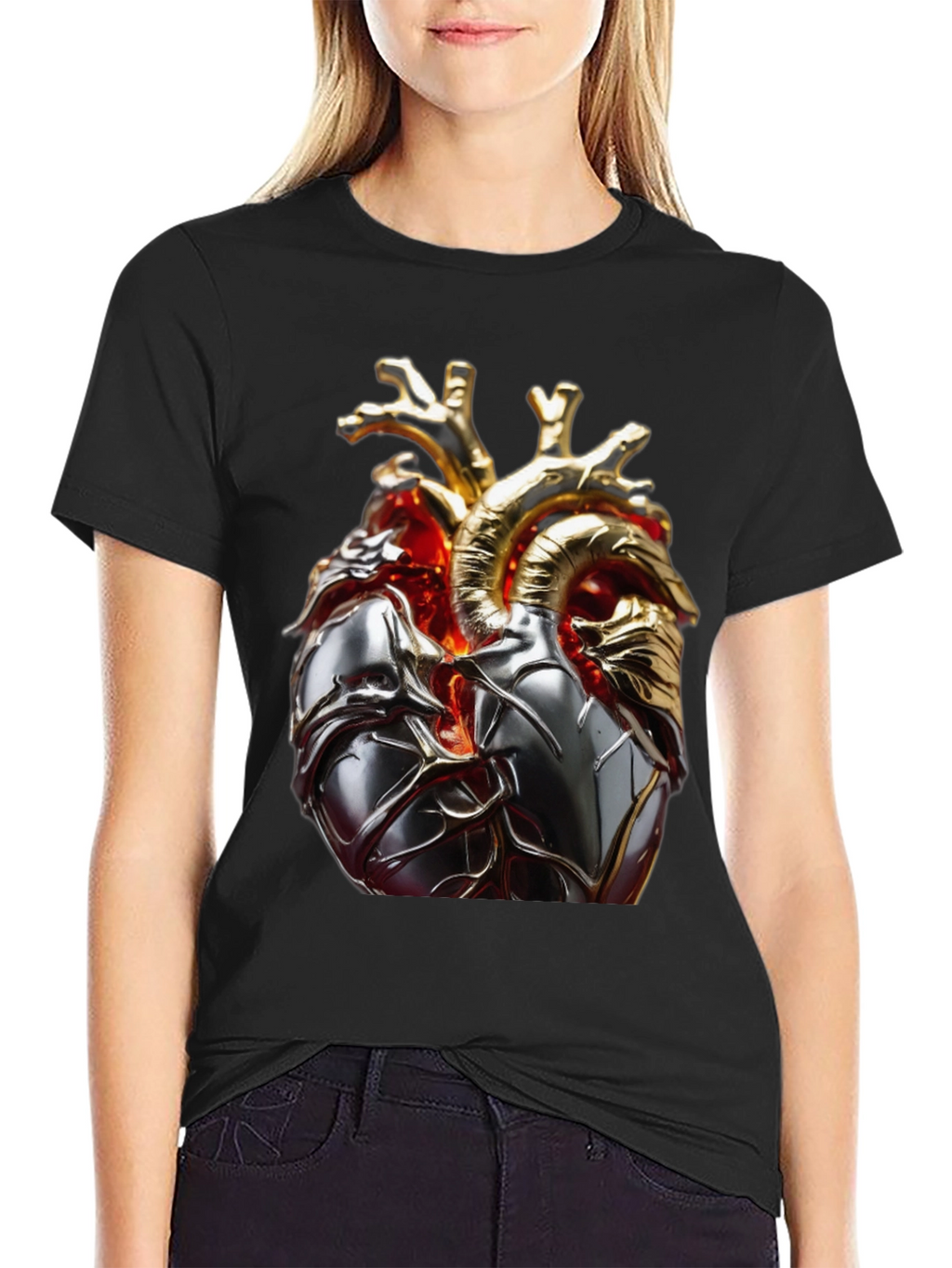 Anatomical Heart Graphic Tee - Modern Style