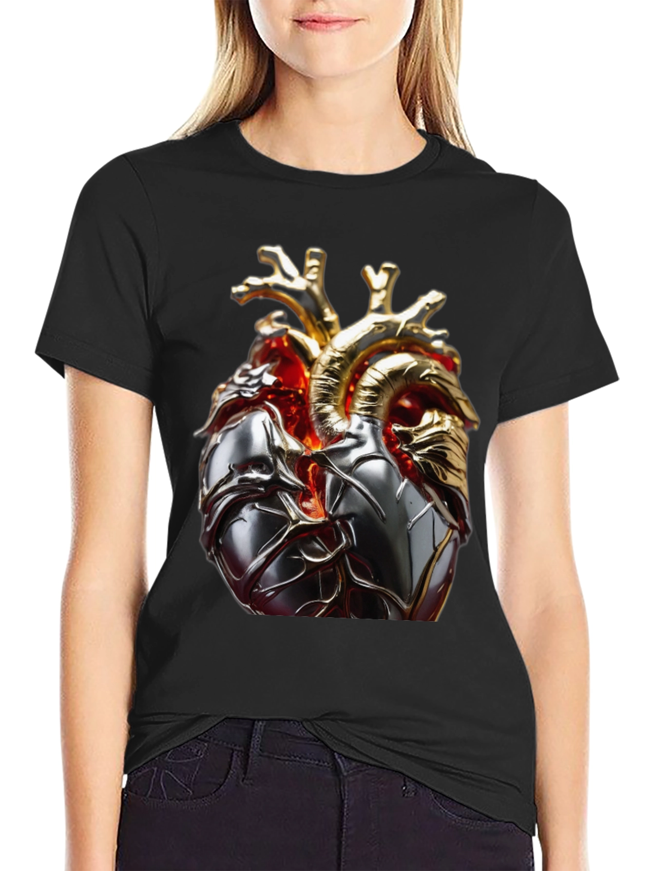 Anatomical Heart Graphic Tee - Modern Style