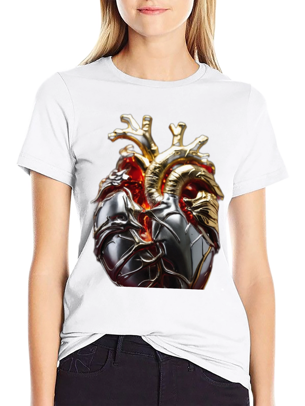 Anatomical Heart Graphic Tee - Modern Style