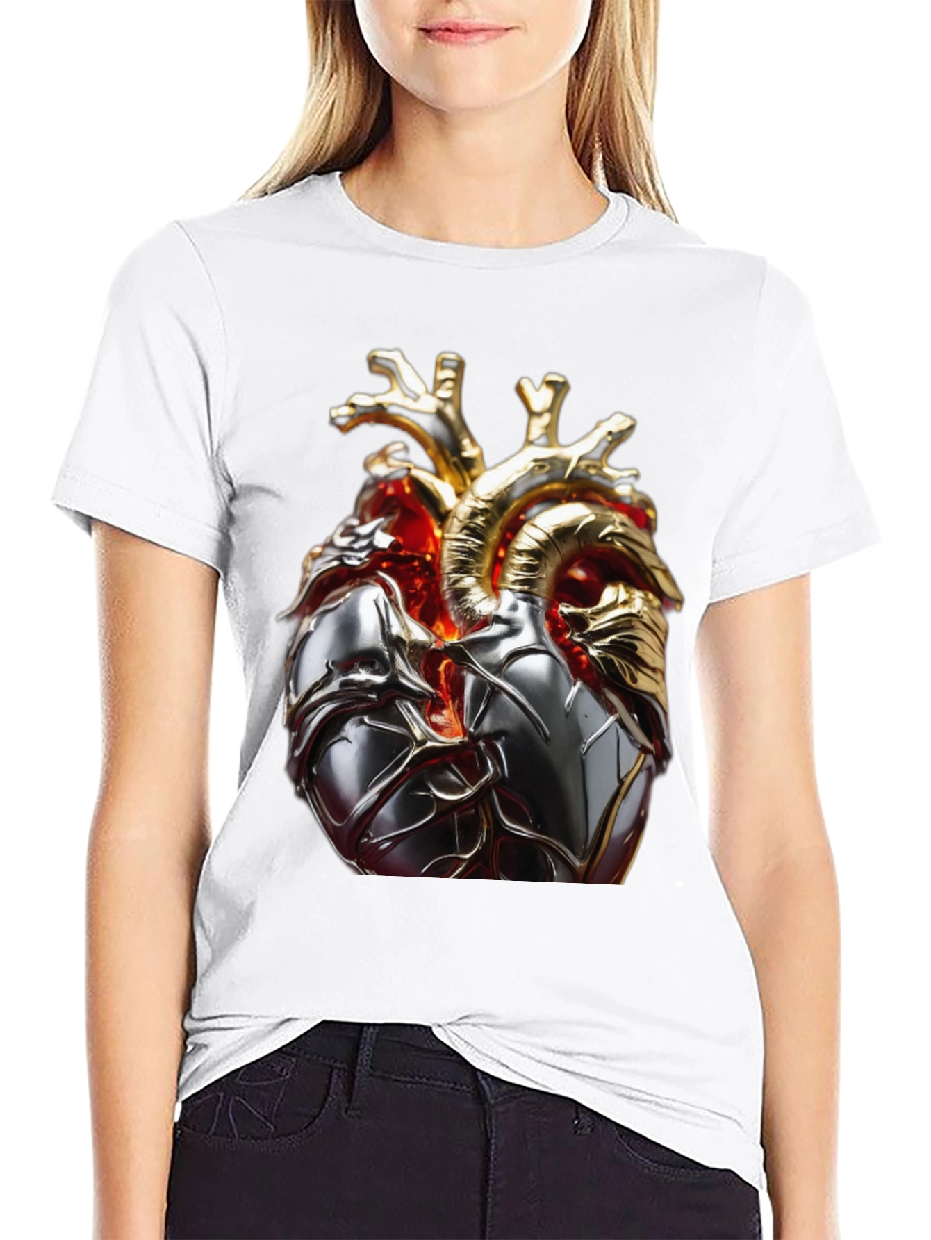 Anatomical Heart Graphic Tee - Modern Style
