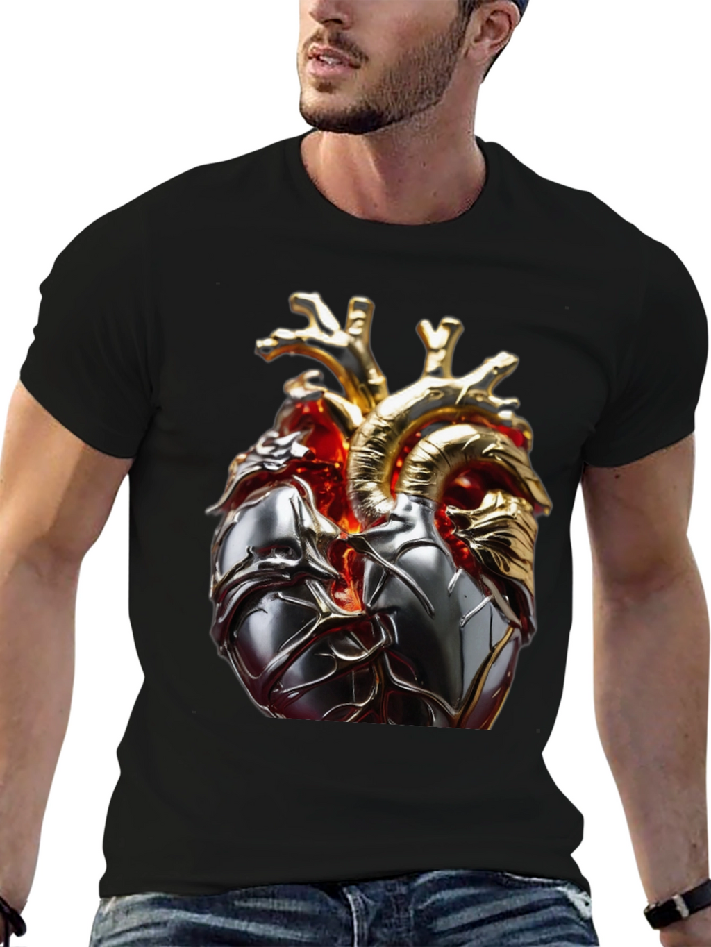 Anatomical Heart Graphic Tee - Modern Style