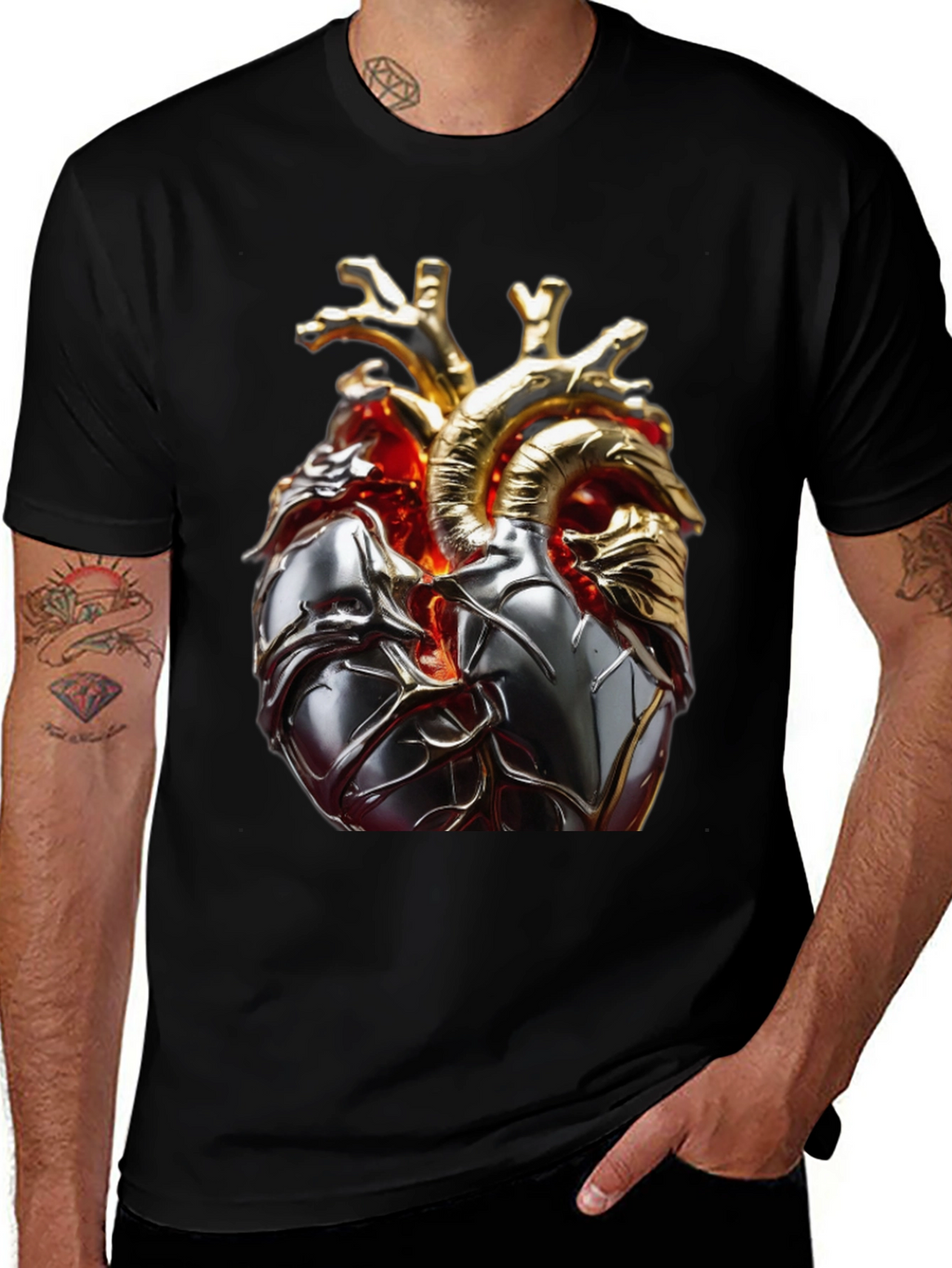Anatomical Heart Graphic Tee - Modern Style