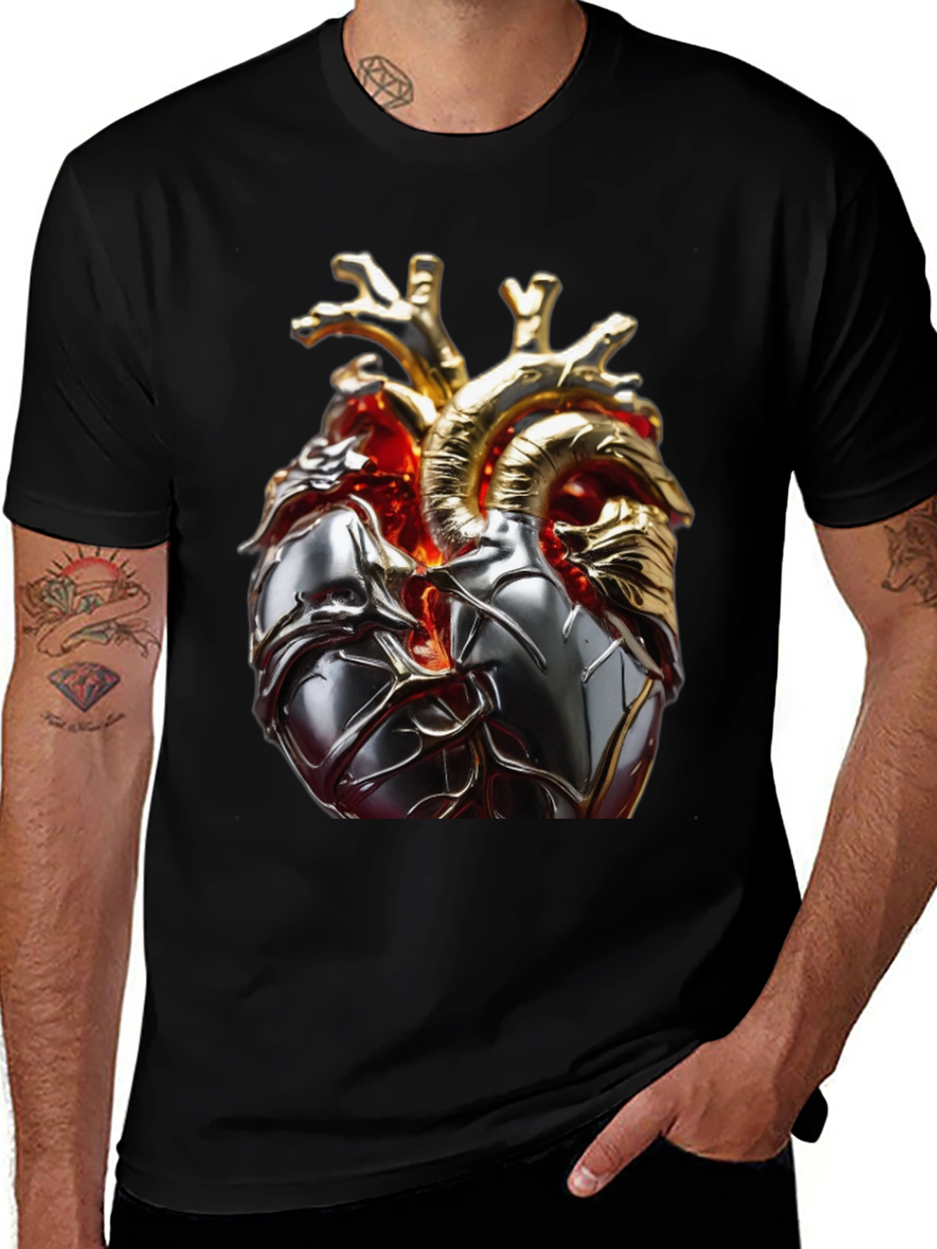 Anatomical Heart Graphic Tee - Modern Style