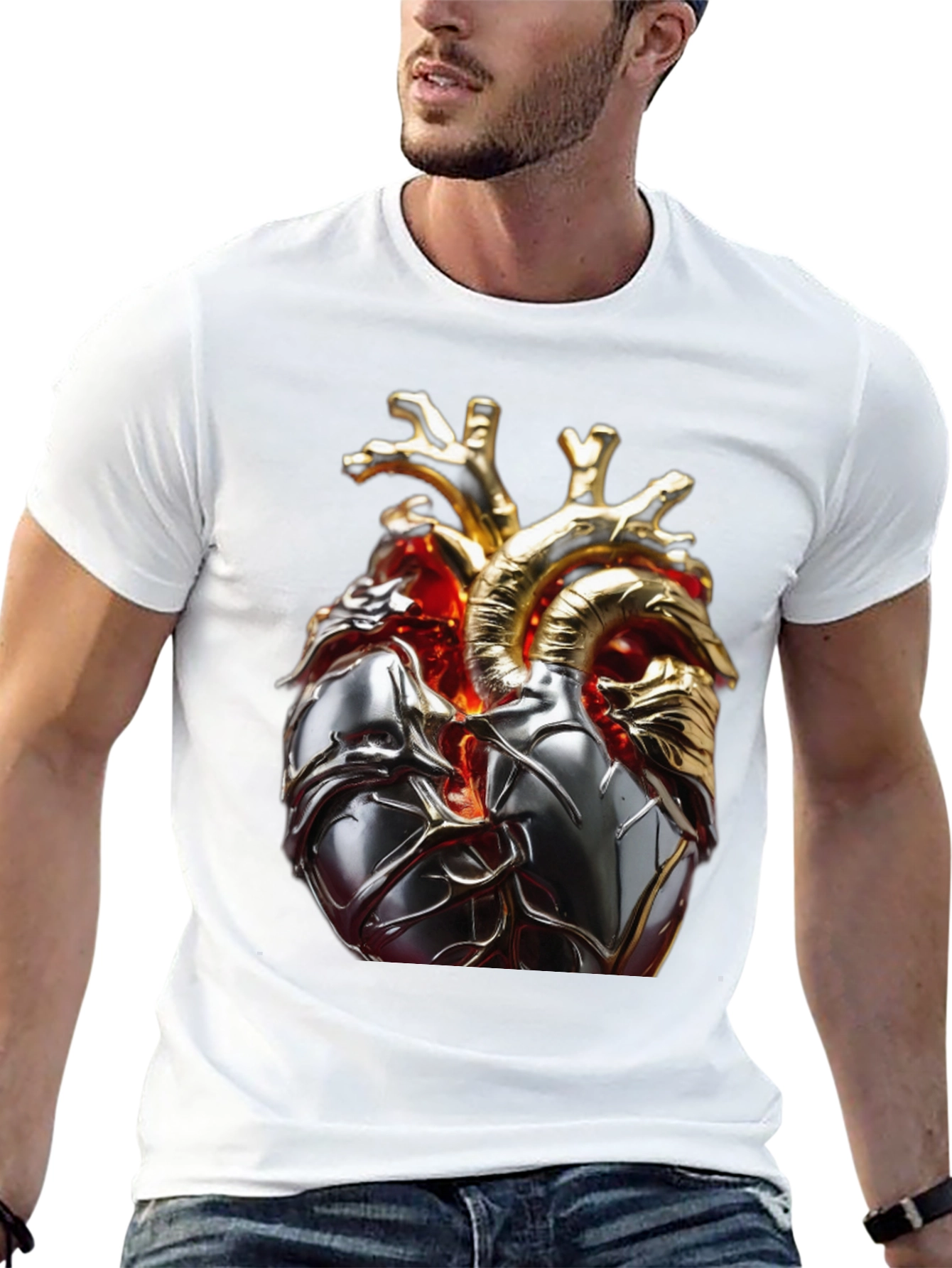 Anatomical Heart Graphic Tee - Modern Style