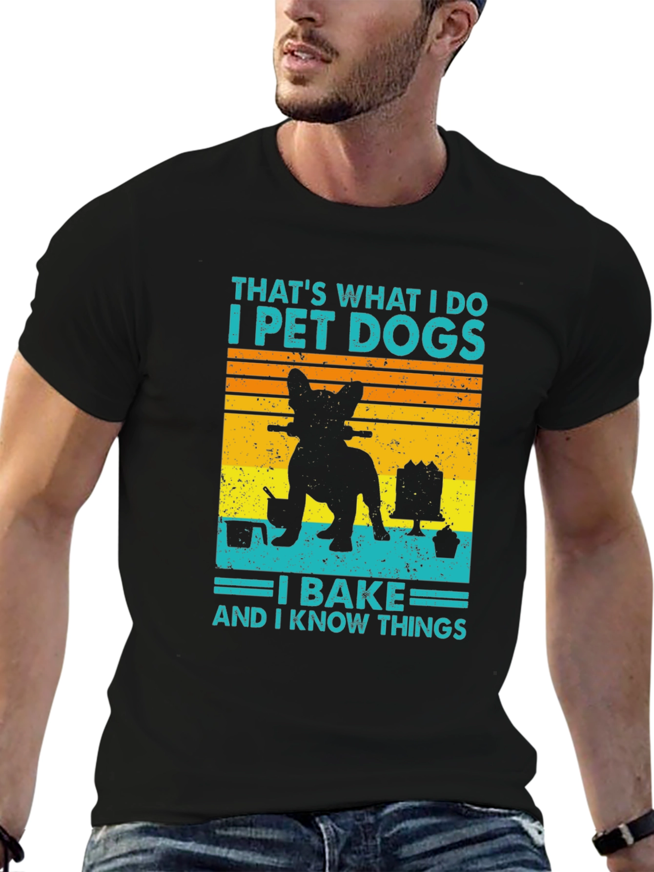 Dog Baking T-Shirt – Funny “I Pet Dogs I Bake” Graphic Tee