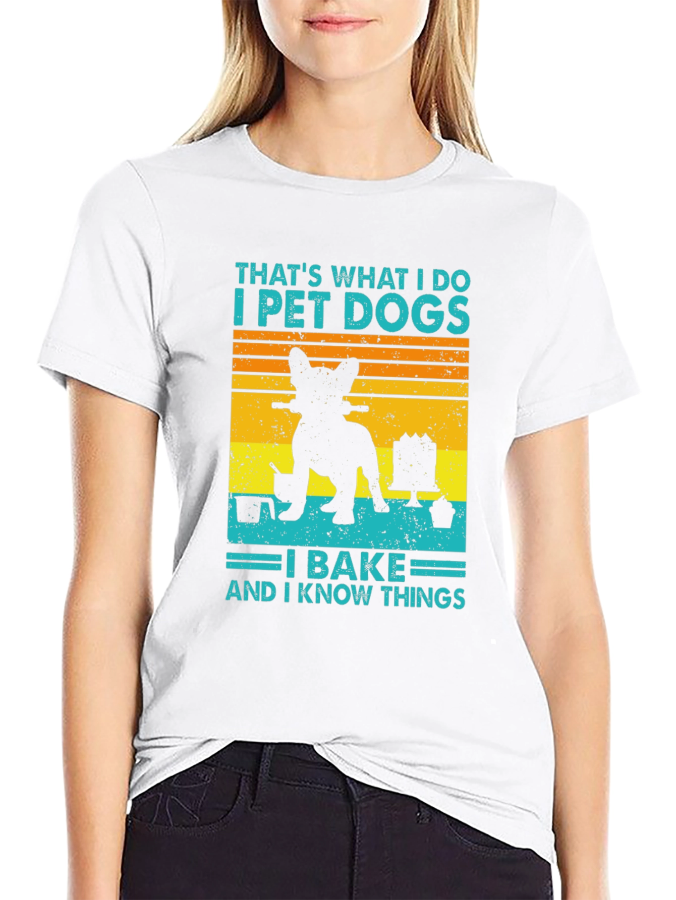 Dog Baking T-Shirt – Funny “I Pet Dogs I Bake” Graphic Tee