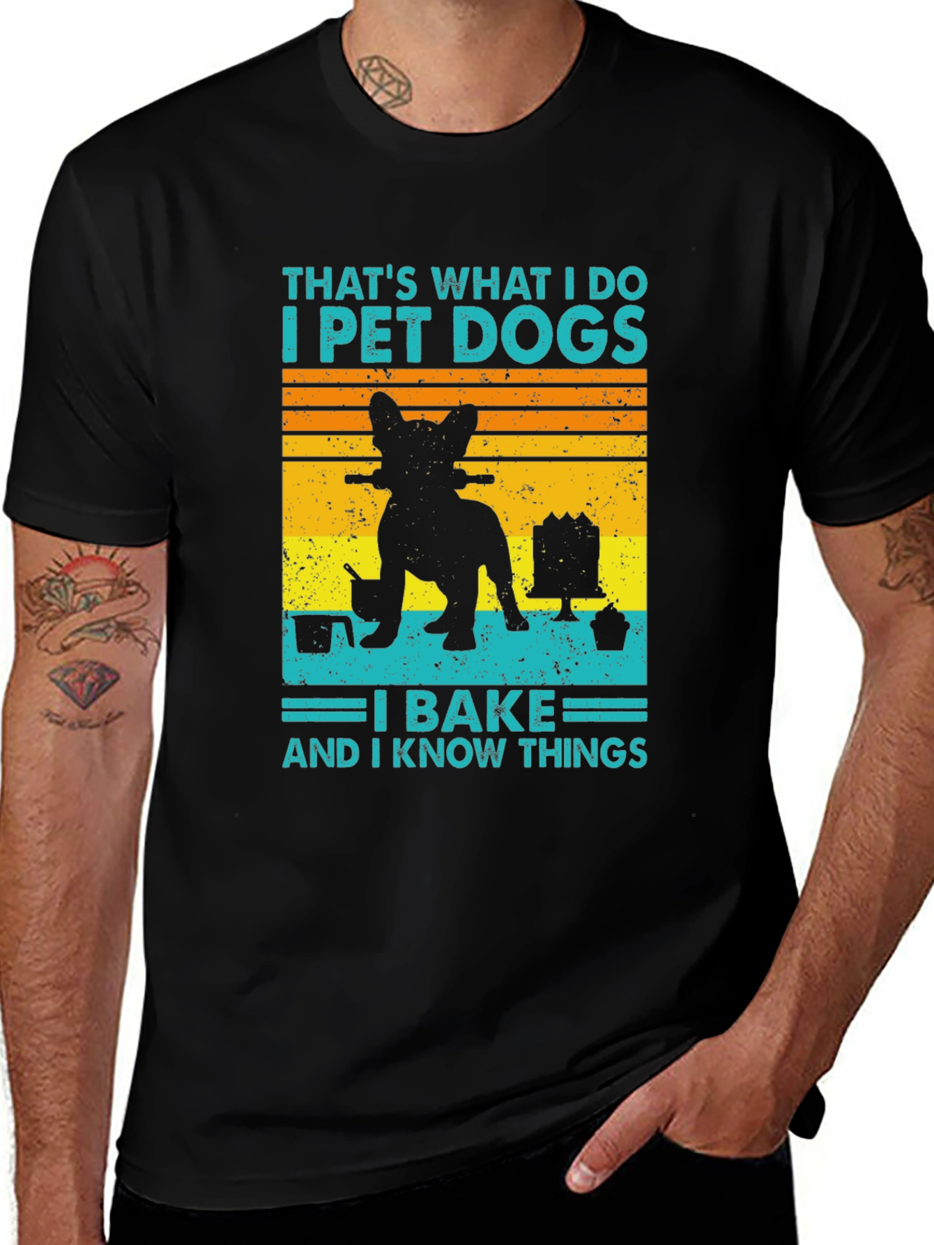 Dog Baking T-Shirt – Funny “I Pet Dogs I Bake” Graphic Tee