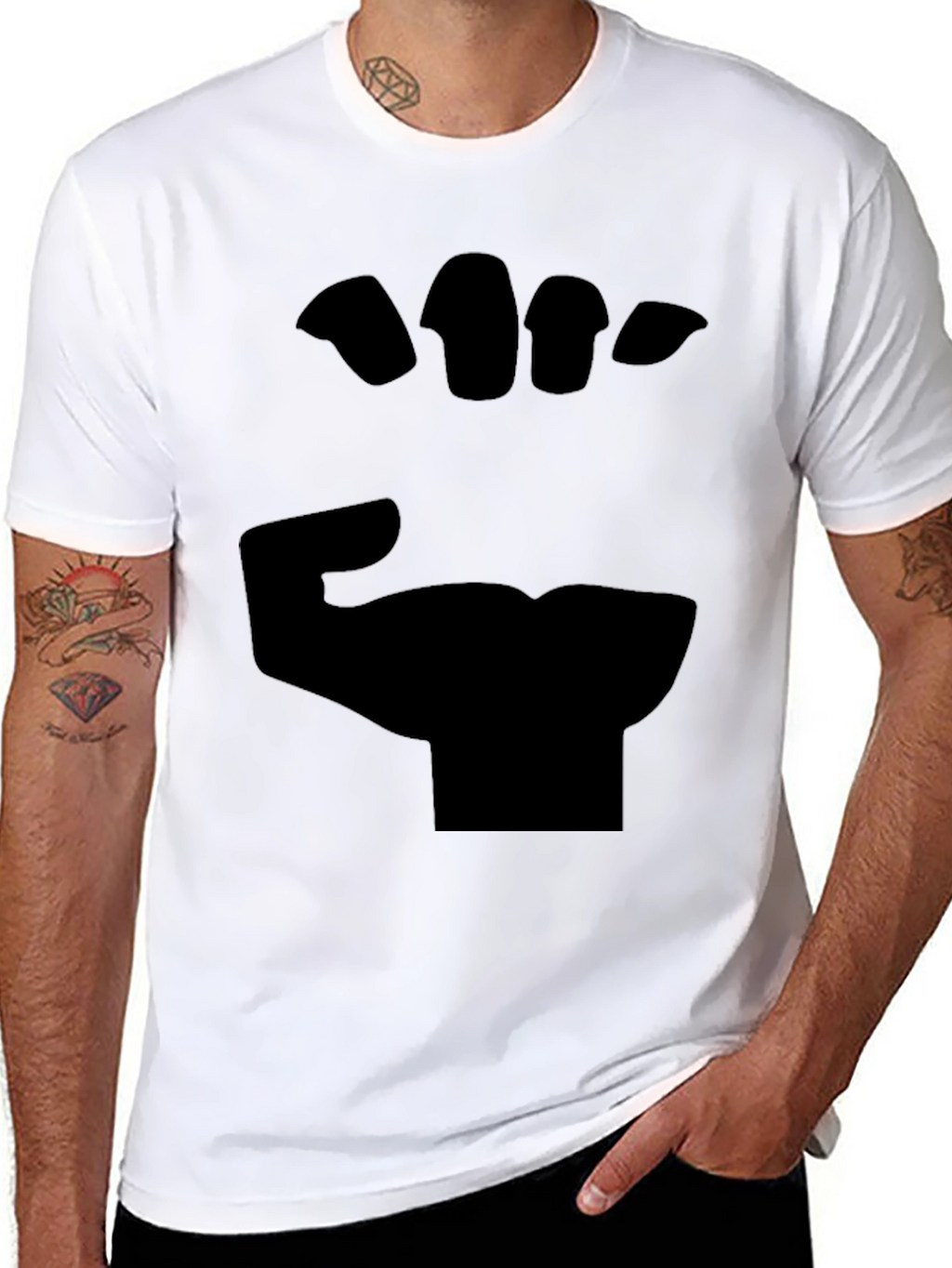 Black Fist Graphic Tee - Bold Statement Shirt