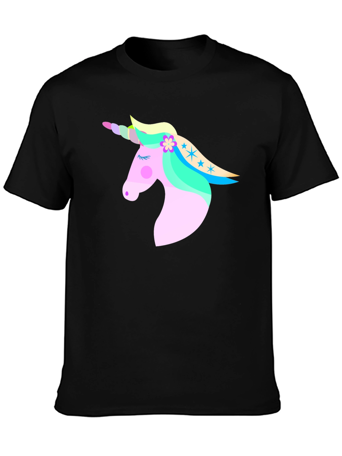 Unicorn Graphic Black T-Shirt for Men