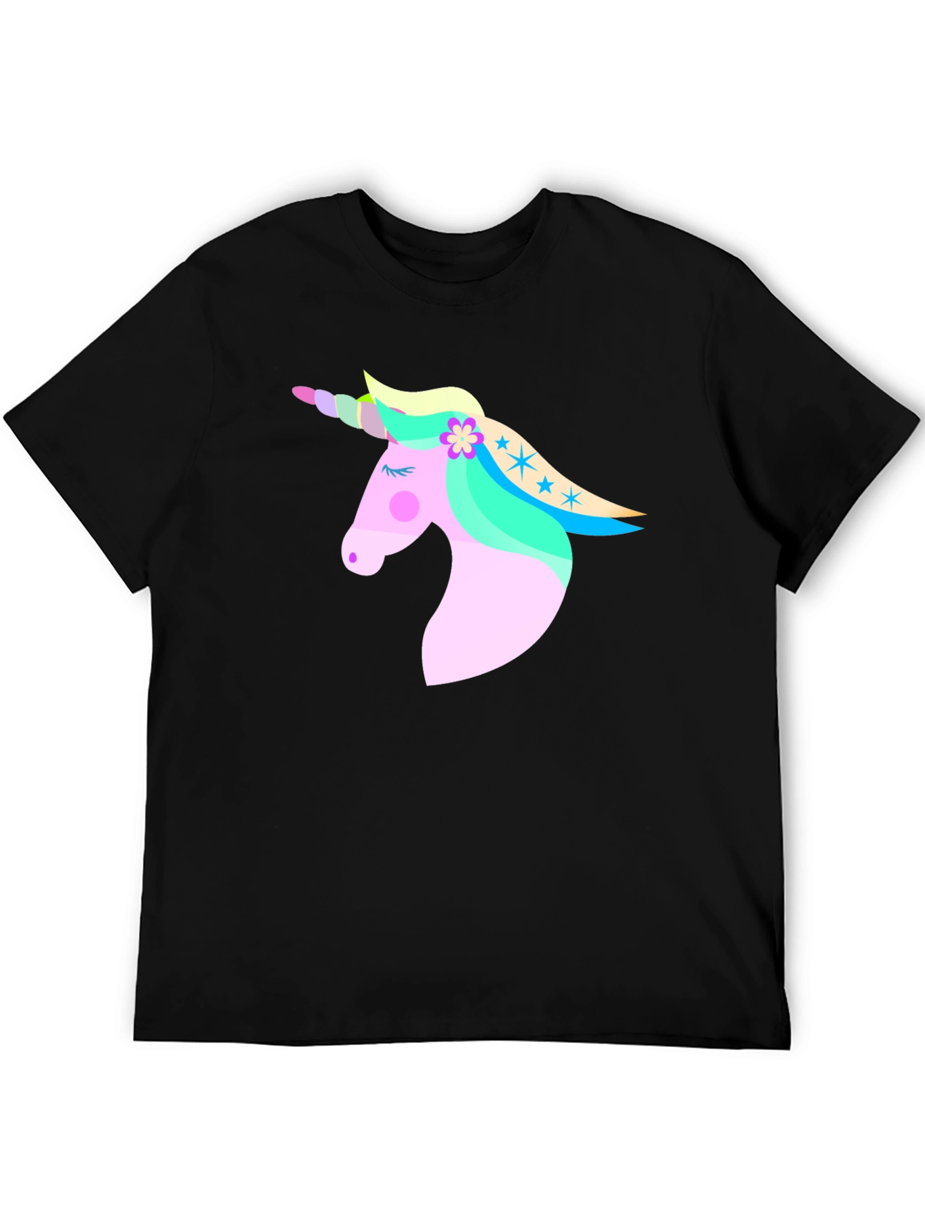 Unicorn Graphic Black T-Shirt for Men