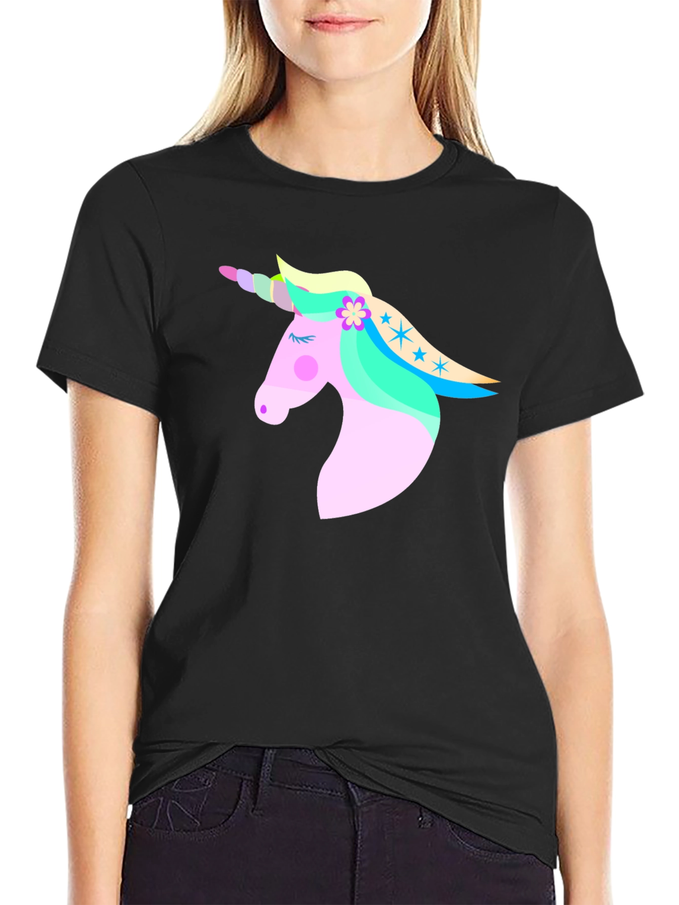 Unicorn Graphic Black T-Shirt for Men