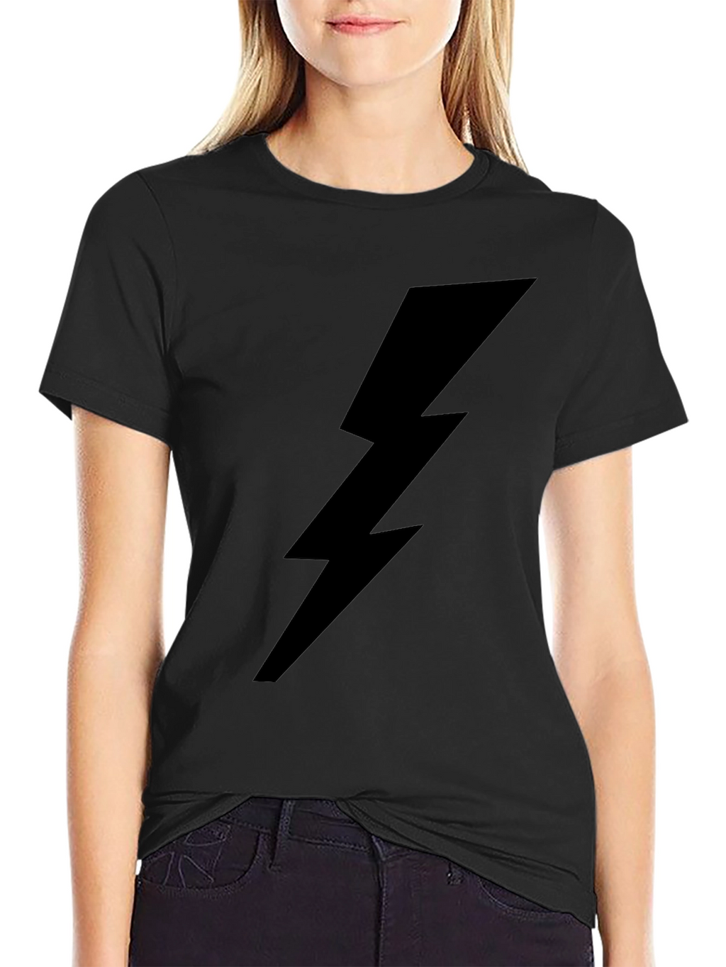 Black Lightning Bolt Graphic T-Shirt