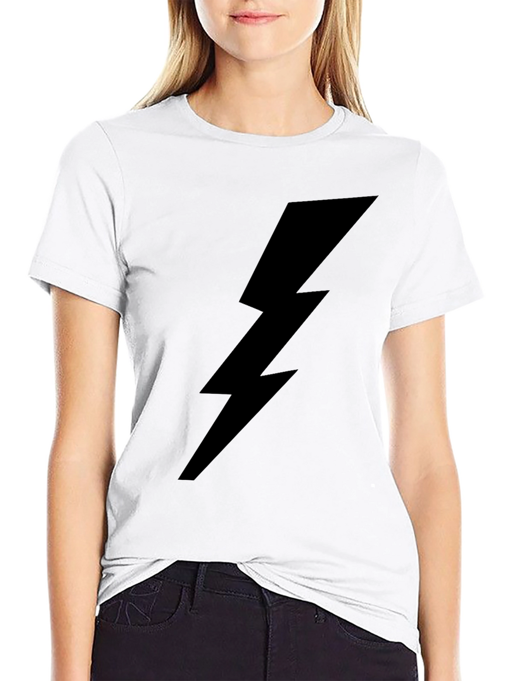 Black Lightning Bolt Graphic T-Shirt