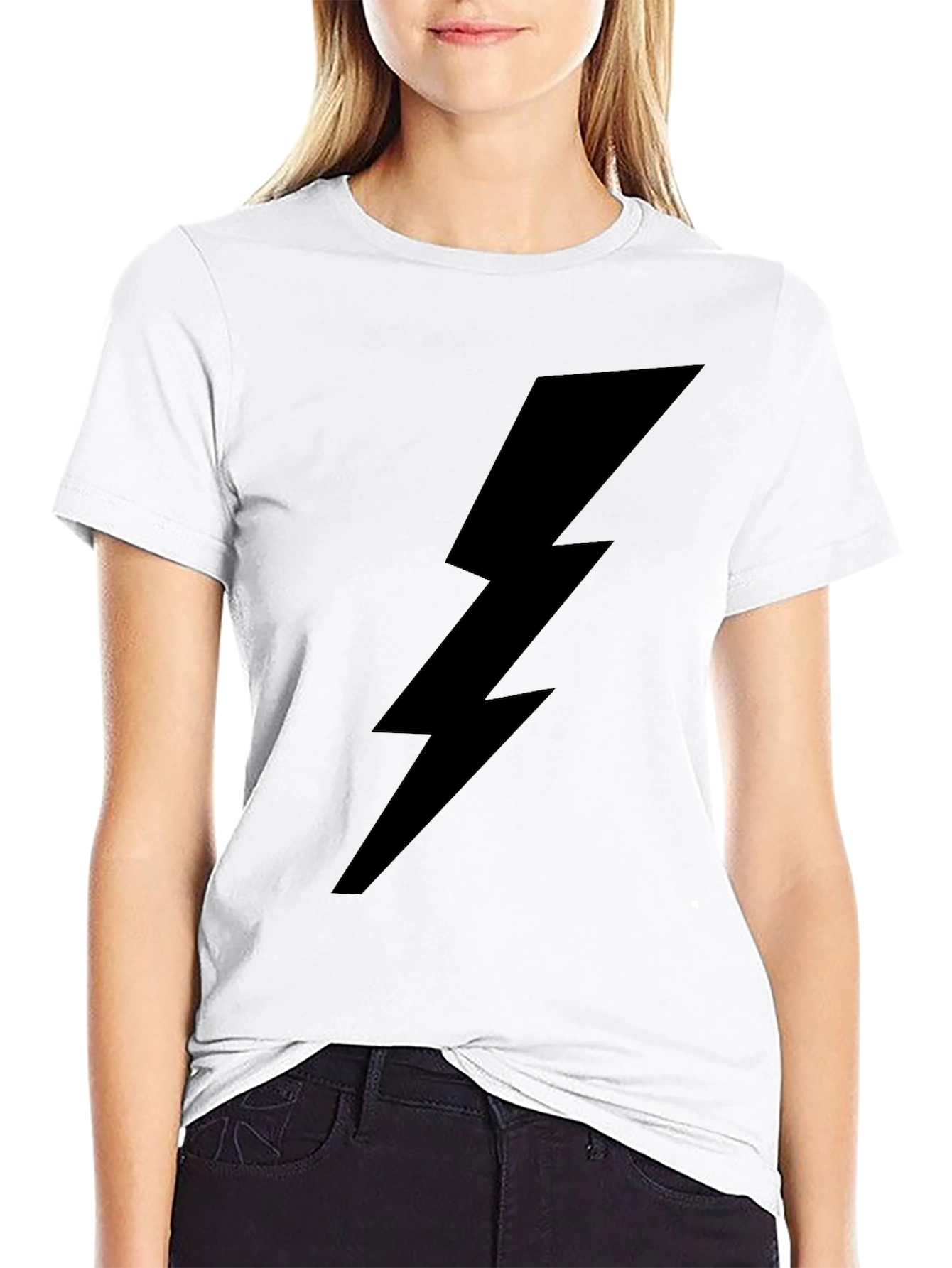 Black Lightning Bolt Graphic T-Shirt
