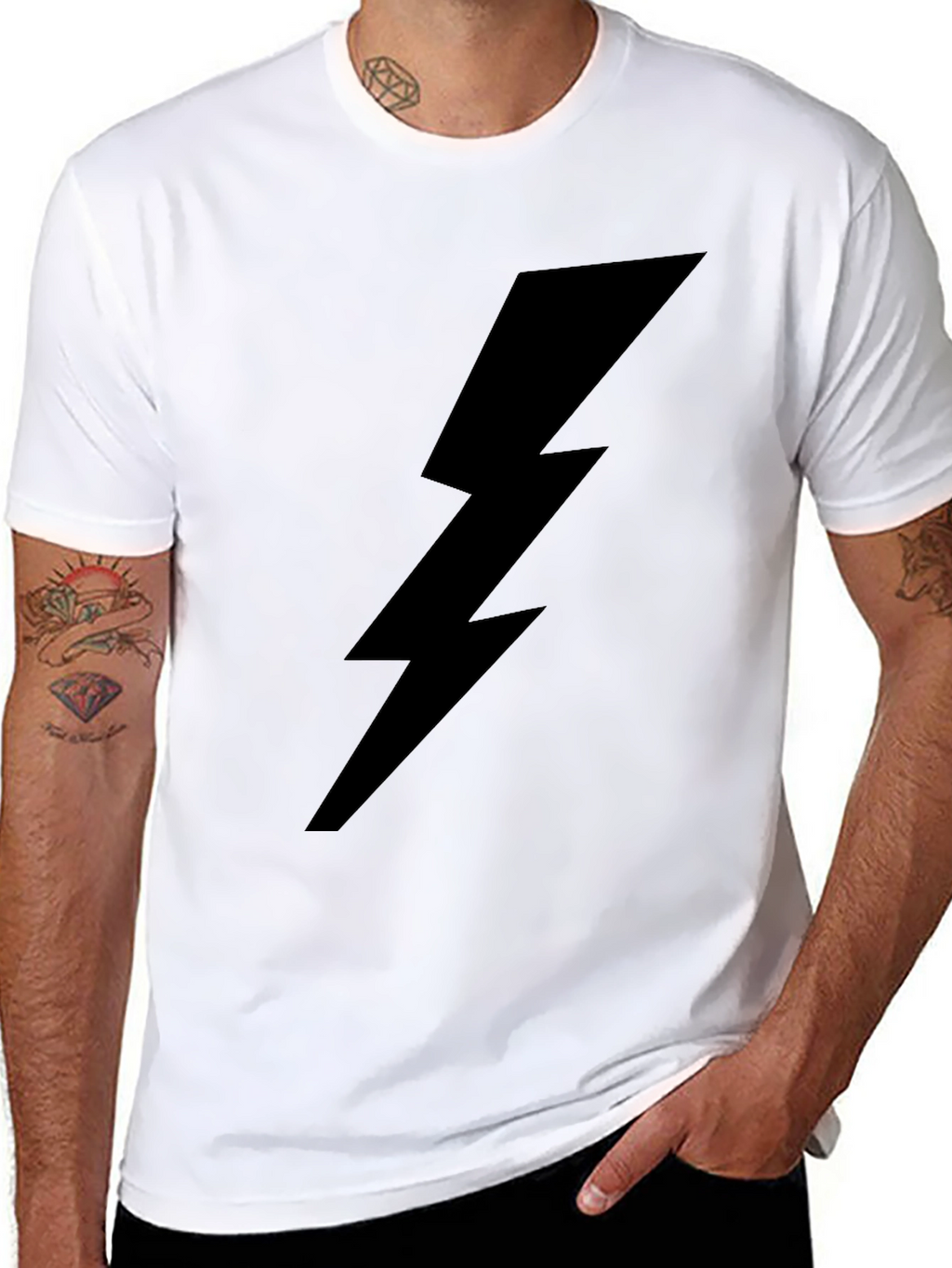 Black Lightning Bolt Graphic T-Shirt