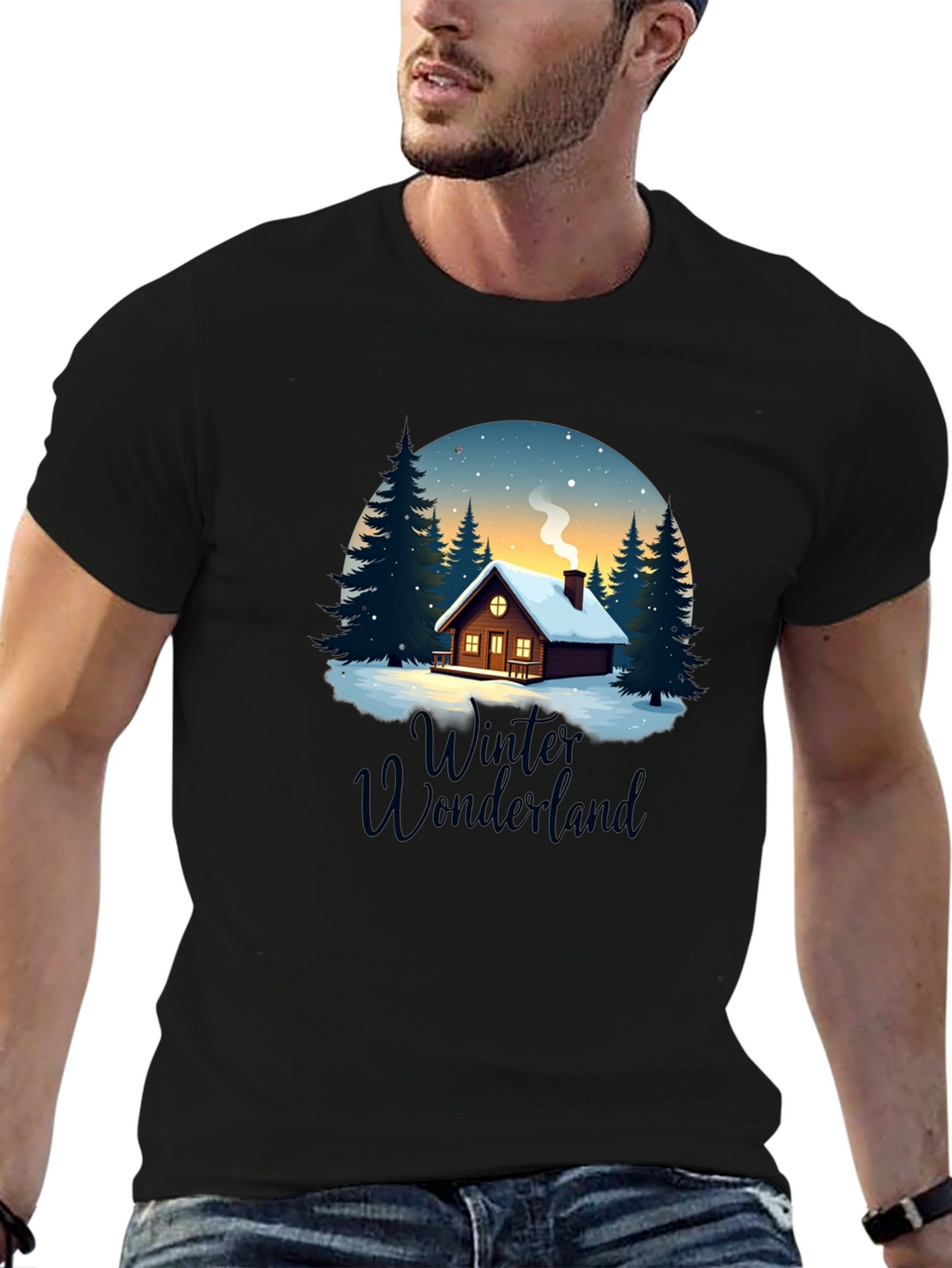 Winter Wonderland Cabin Graphic Tee