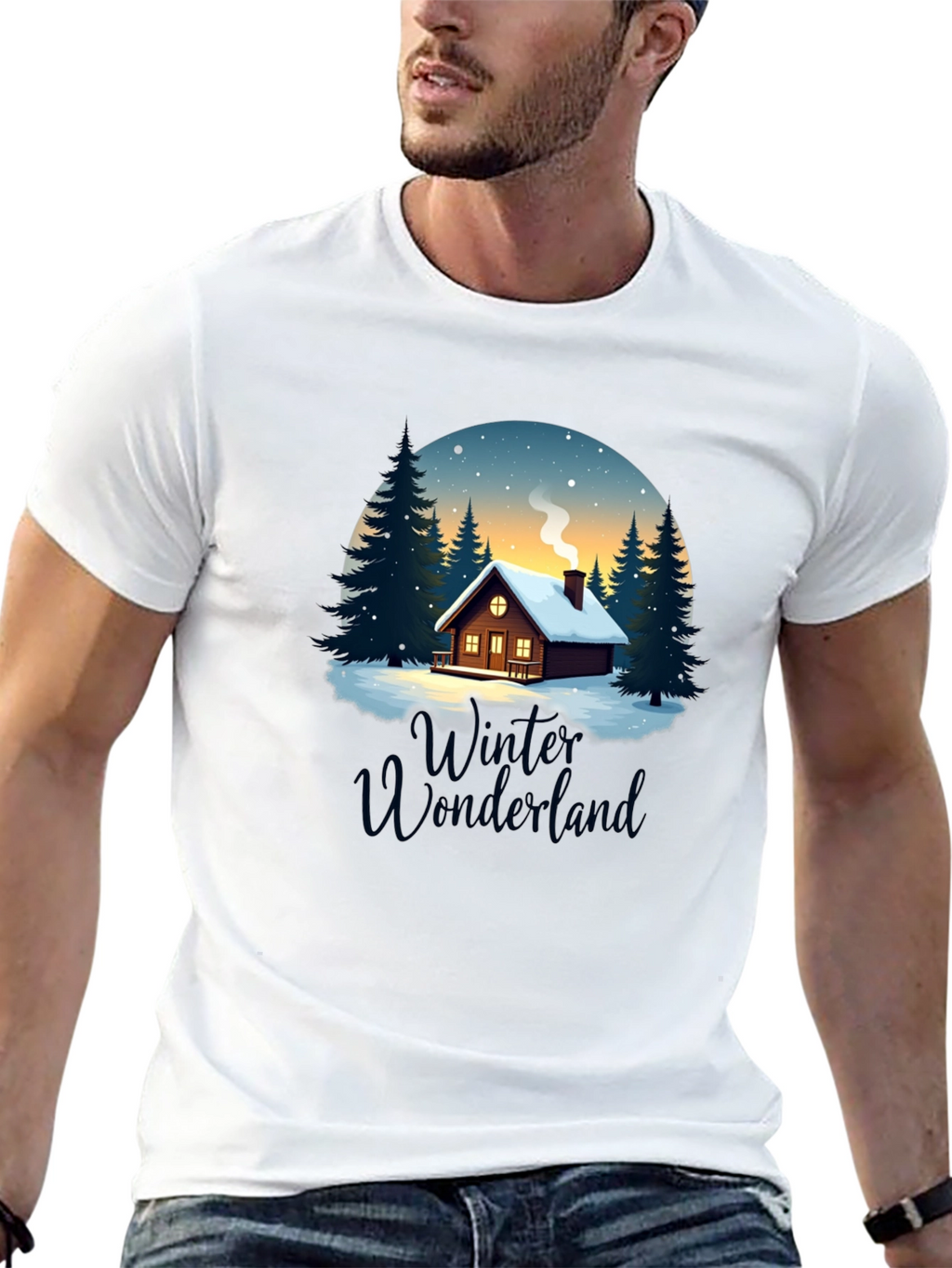 Winter Wonderland Cabin Graphic Tee