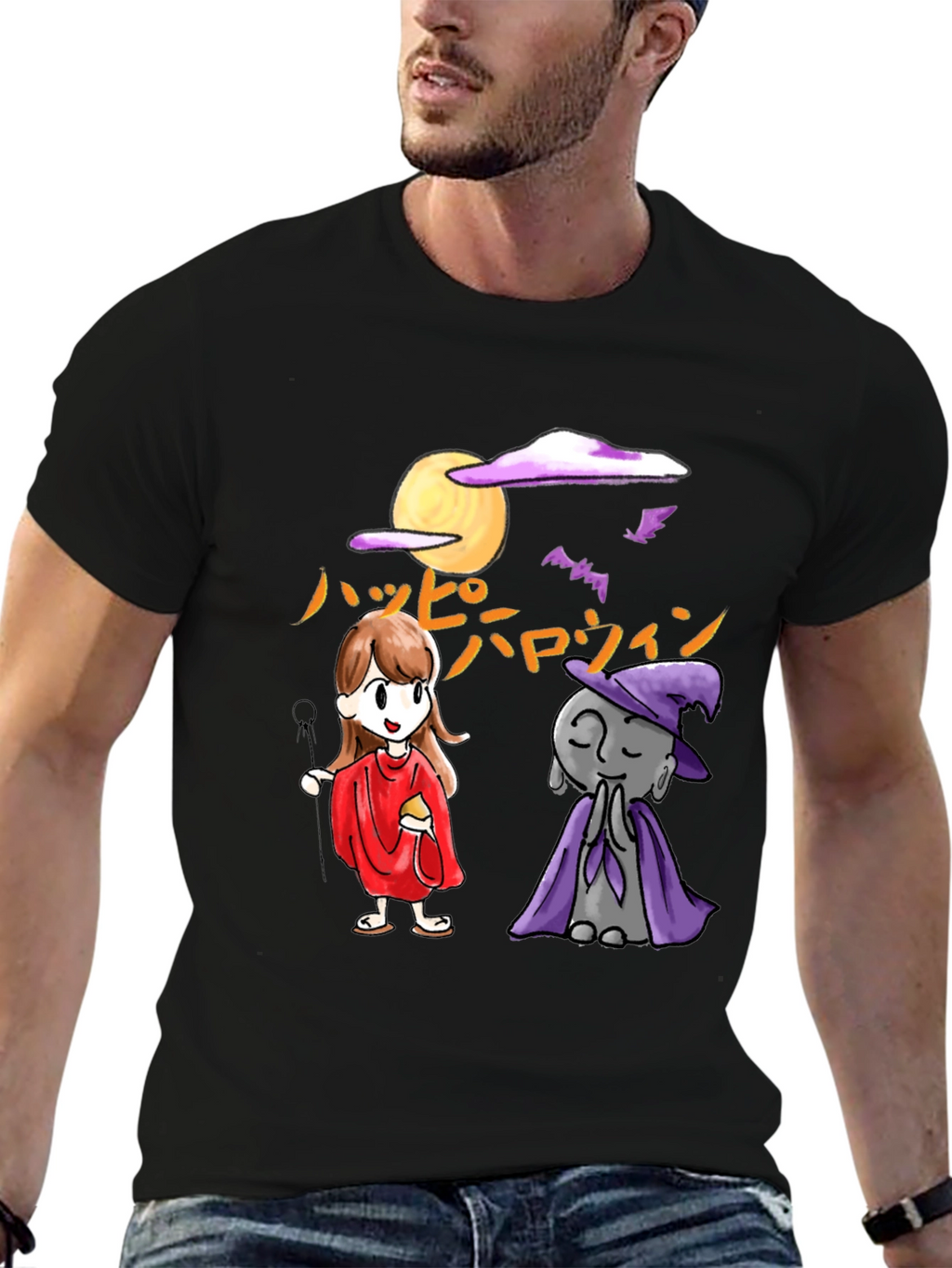 Halloween Cartoon Graphic T-Shirt
