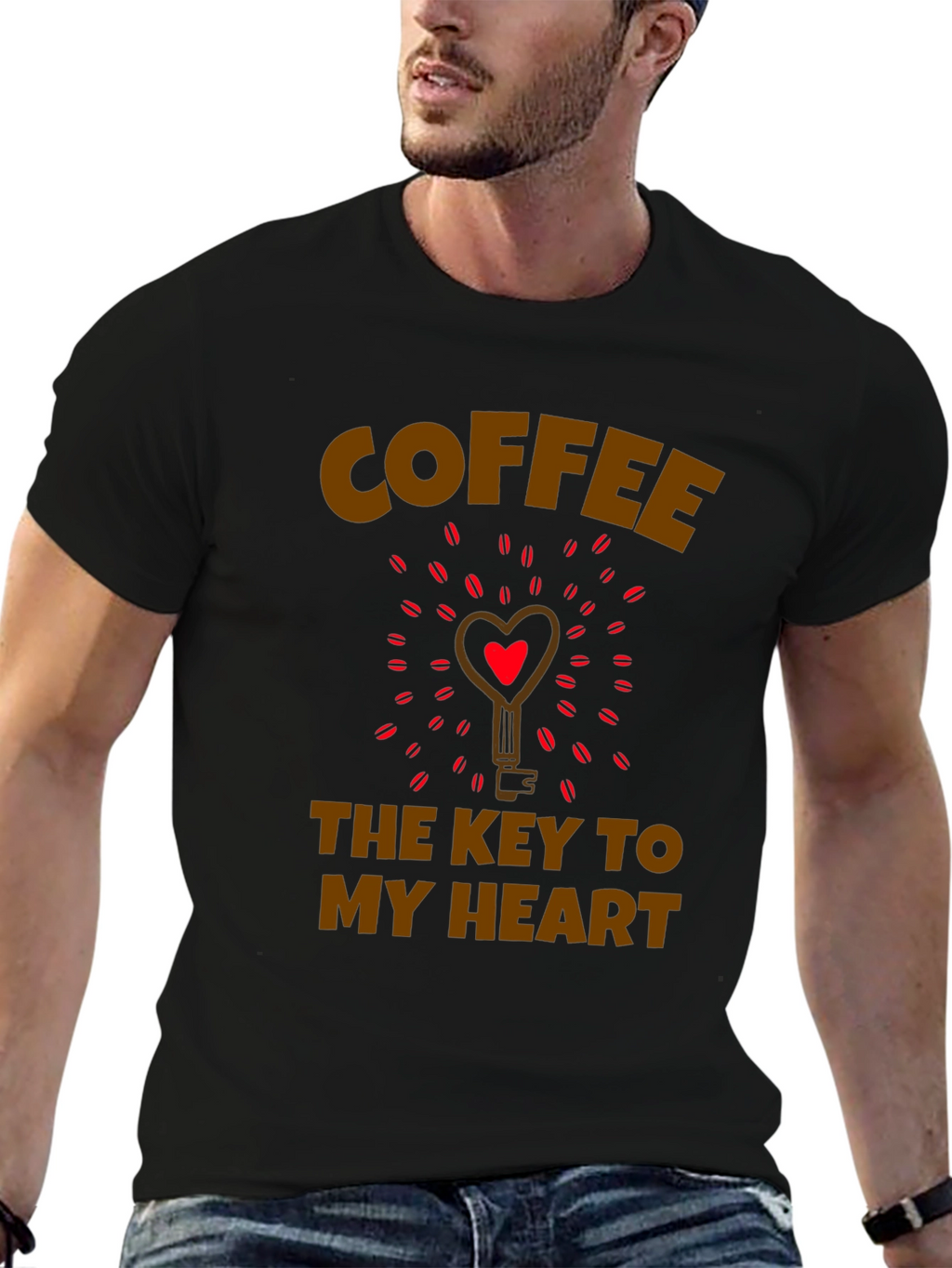 Coffee Key to My Heart Graphic T-Shirt