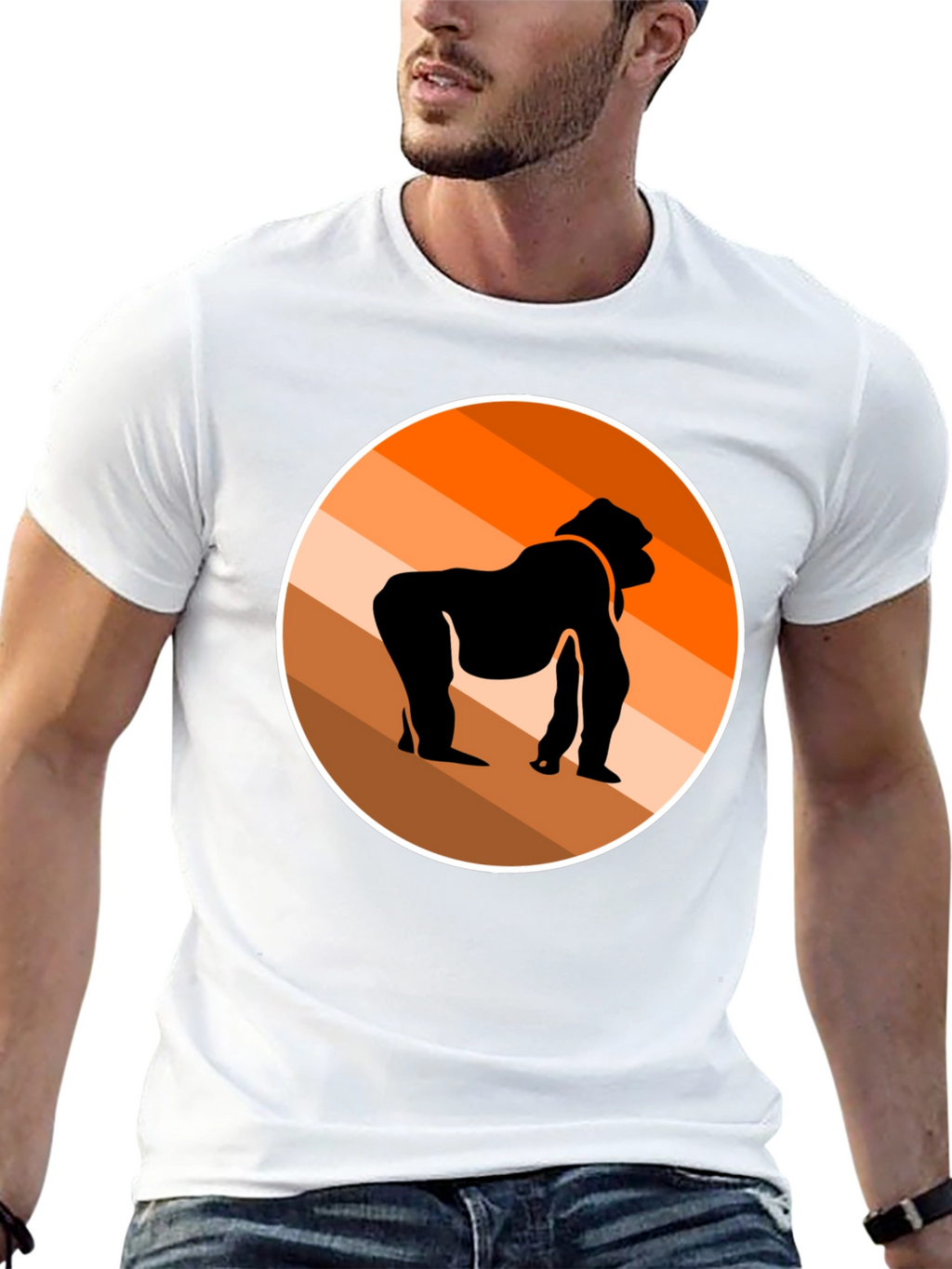Gorilla Silhouette Graphic Tee - Stylish Black T-Shirt