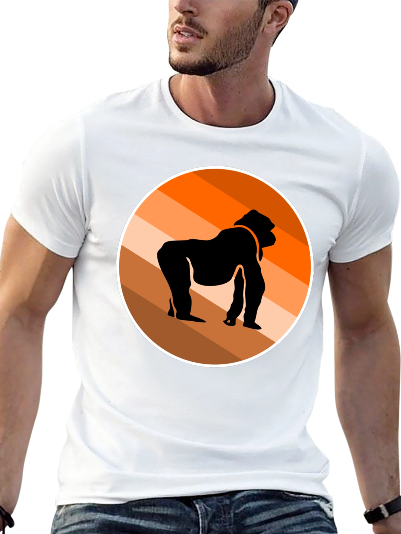 Gorilla Silhouette Graphic Tee - Stylish Black T-Shirt