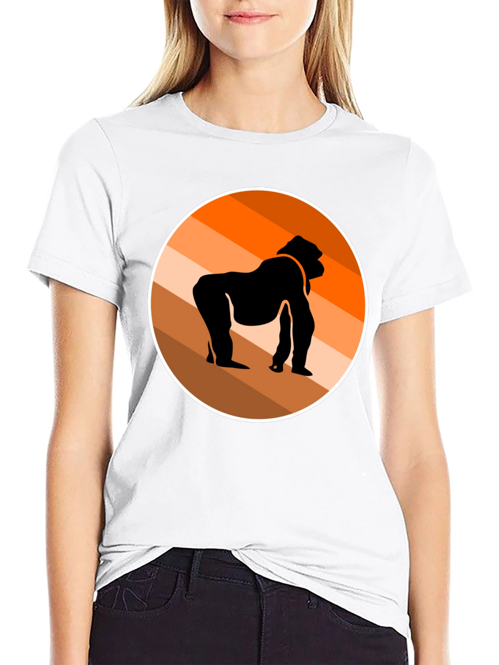 Gorilla Silhouette Graphic Tee - Stylish Black T-Shirt