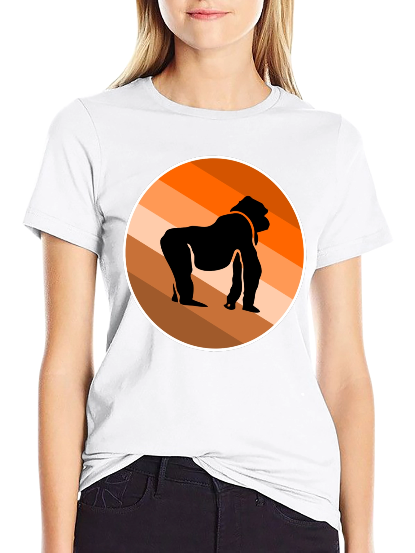 Gorilla Silhouette Graphic Tee - Stylish Black T-Shirt