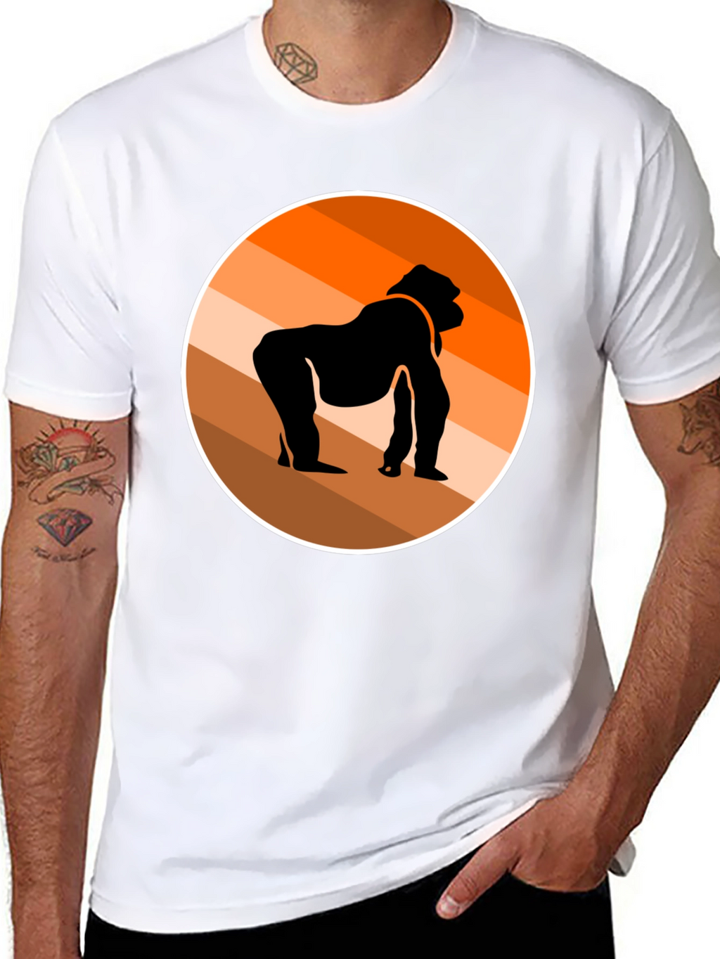 Gorilla Silhouette Graphic Tee - Stylish Black T-Shirt